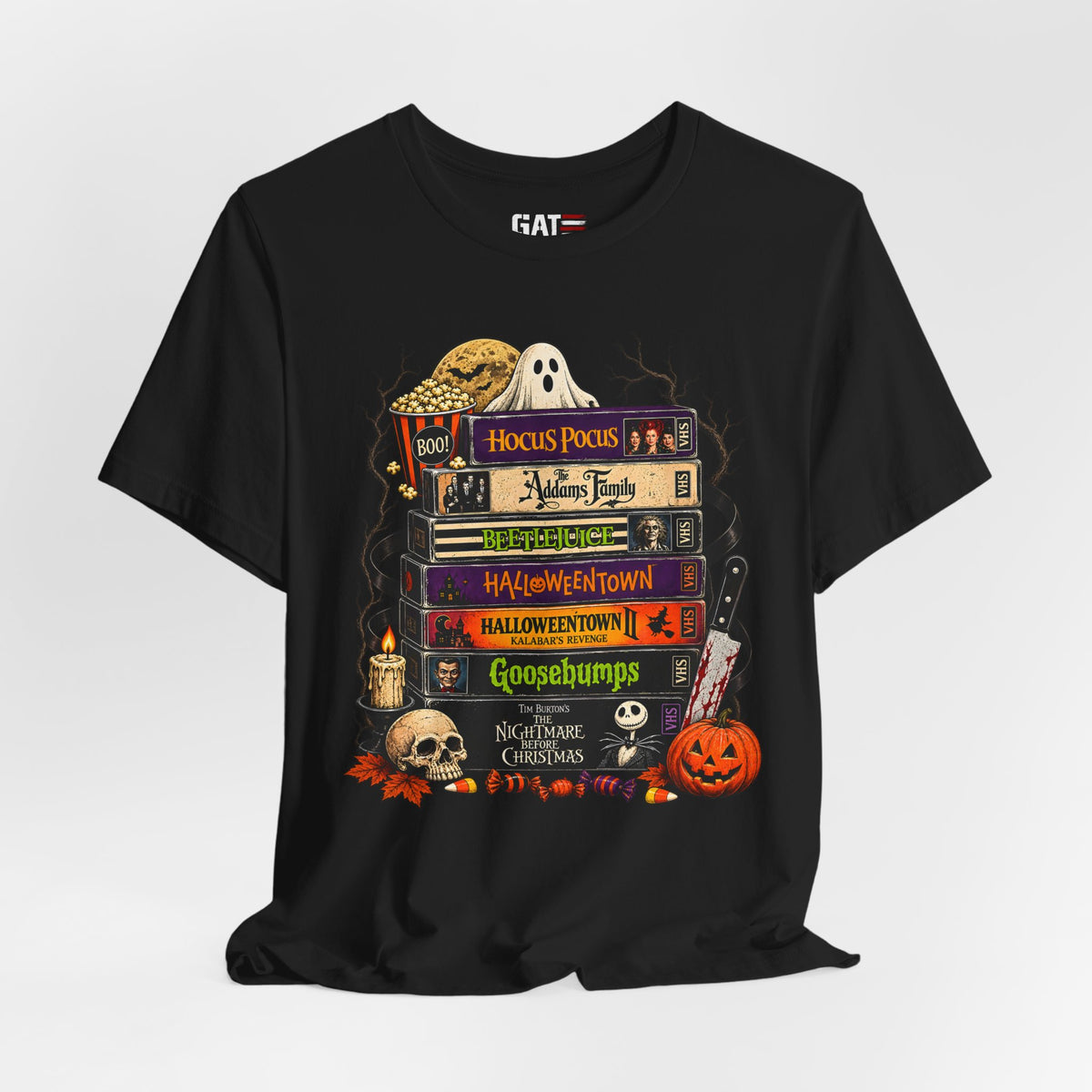 Halloween Movie Stack Shirt | Spooky Classics Tee