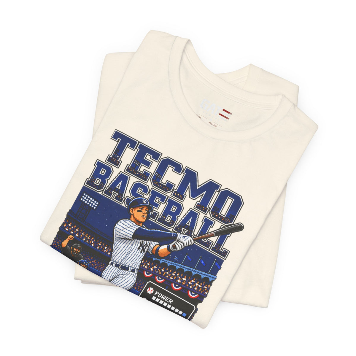 Tecmo Baseball Aaron Judge Tee — Retro Video Game Baseball T-Shirt