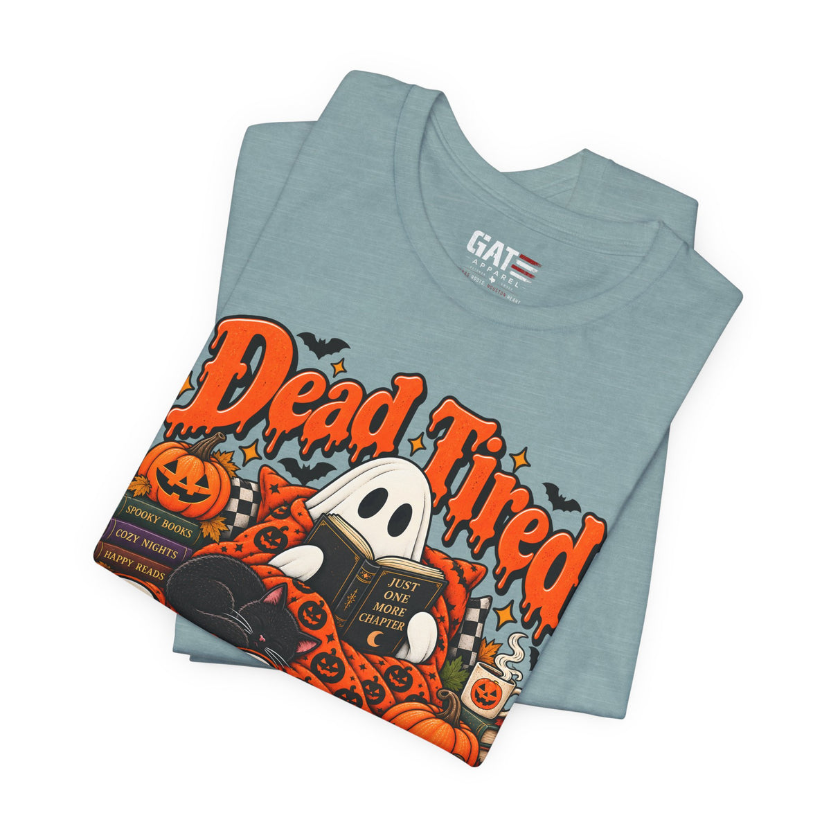 Dead Tired Still Reading Halloween Shirt | Book Lover Tee