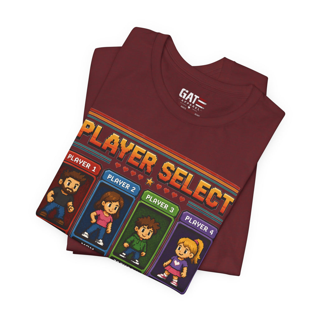 Personalized Gamer Family Shirt, Custom Family Gaming Shirt, Retro Video Game Family Tee, Gamer Dad Mom Kids Gift Shirt