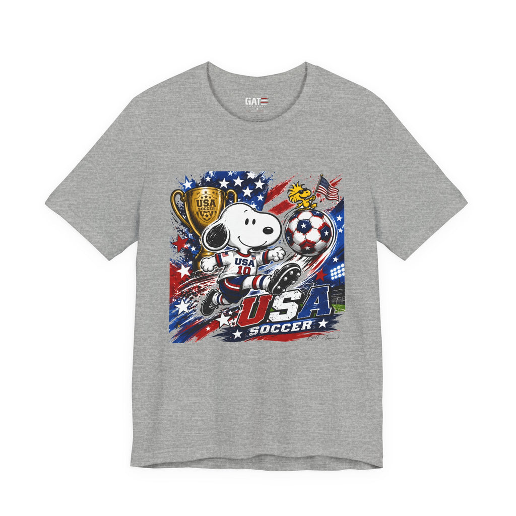 Snoopy USA Soccer Tee | Patriotic Soccer Graphic T-Shirt