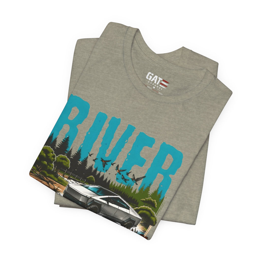 Cybertruck River Conqueror Shirt, Tesla Cybertruck Off Road Tee, Adventure Truck Shirt, Camping Shirt, Outdoor Lover Gift
