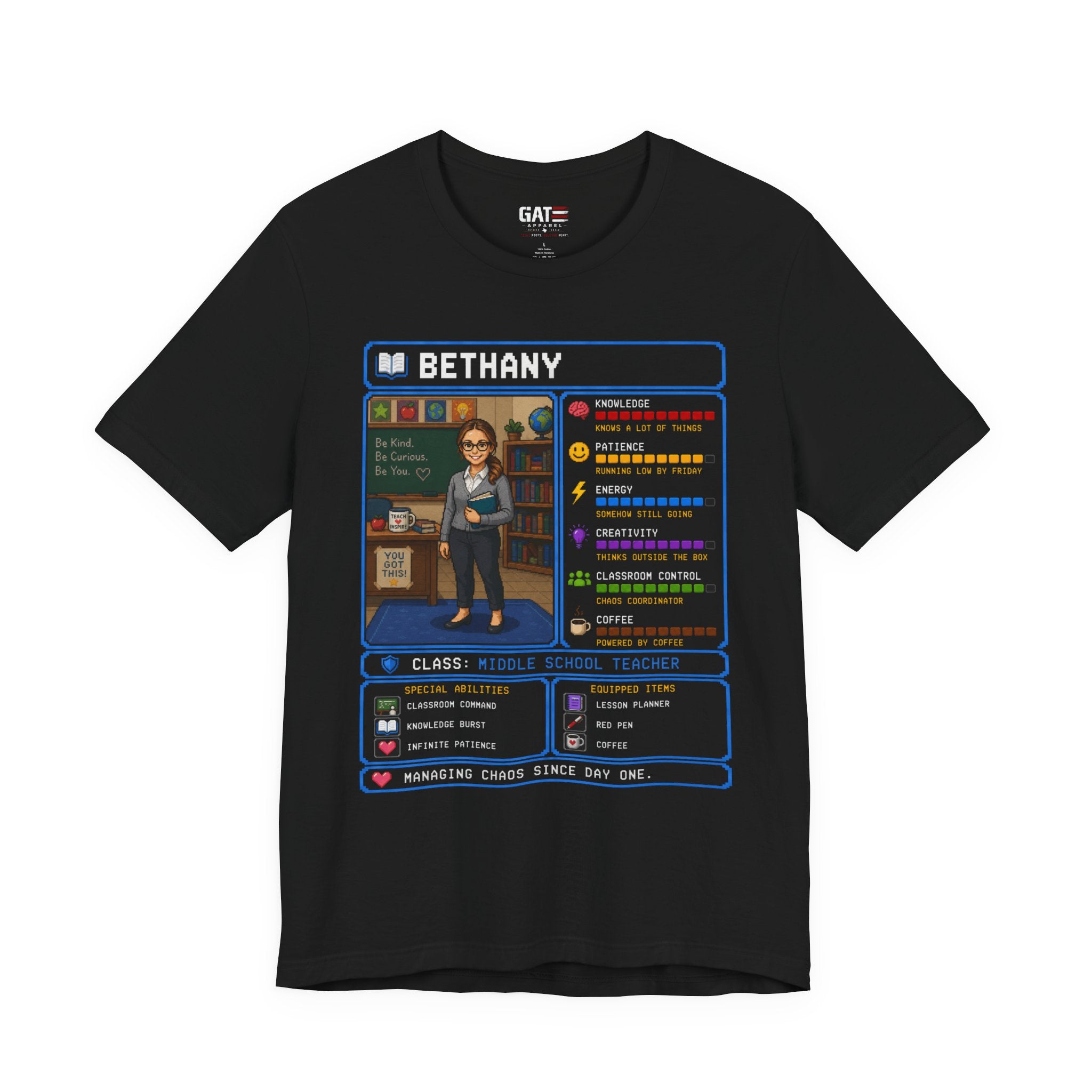 Custom Teacher RPG Character Shirt | Personalized Teacher Gift