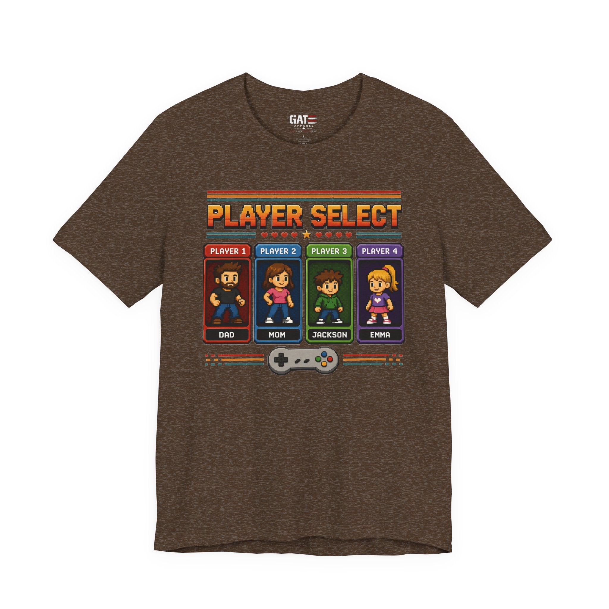 Personalized Gamer Family Shirt, Custom Family Gaming Shirt, Retro Video Game Family Tee, Gamer Dad Mom Kids Gift Shirt