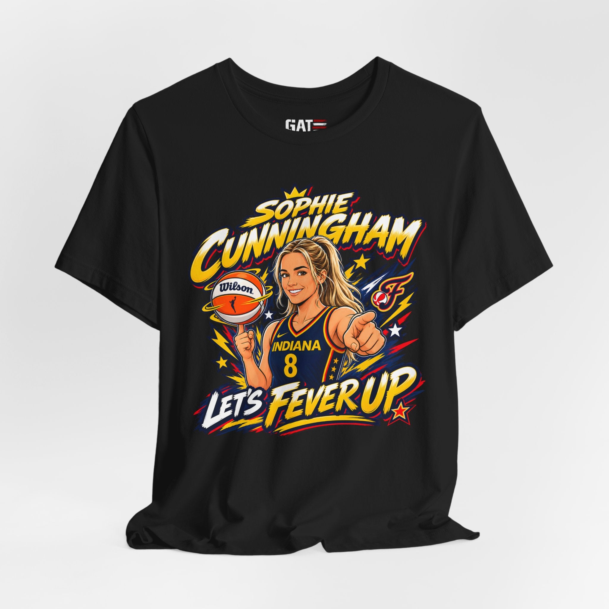 Sophie Cunningham Indiana Fever #8 T-Shirt Fever Up WNBA Basketball Graphic Tee