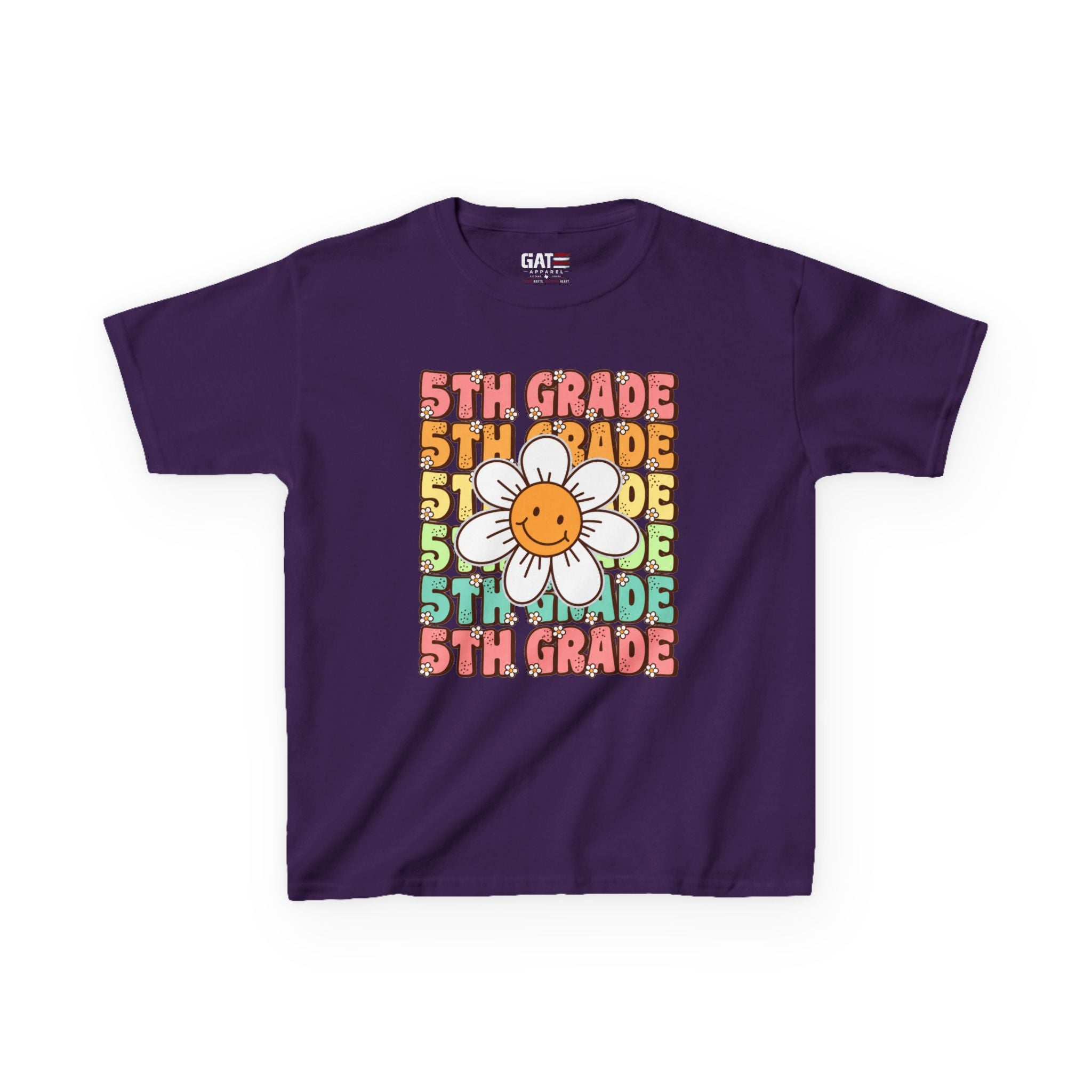 Custom Grade Level Shirt for Kids – Retro Daisy Back to School Tee