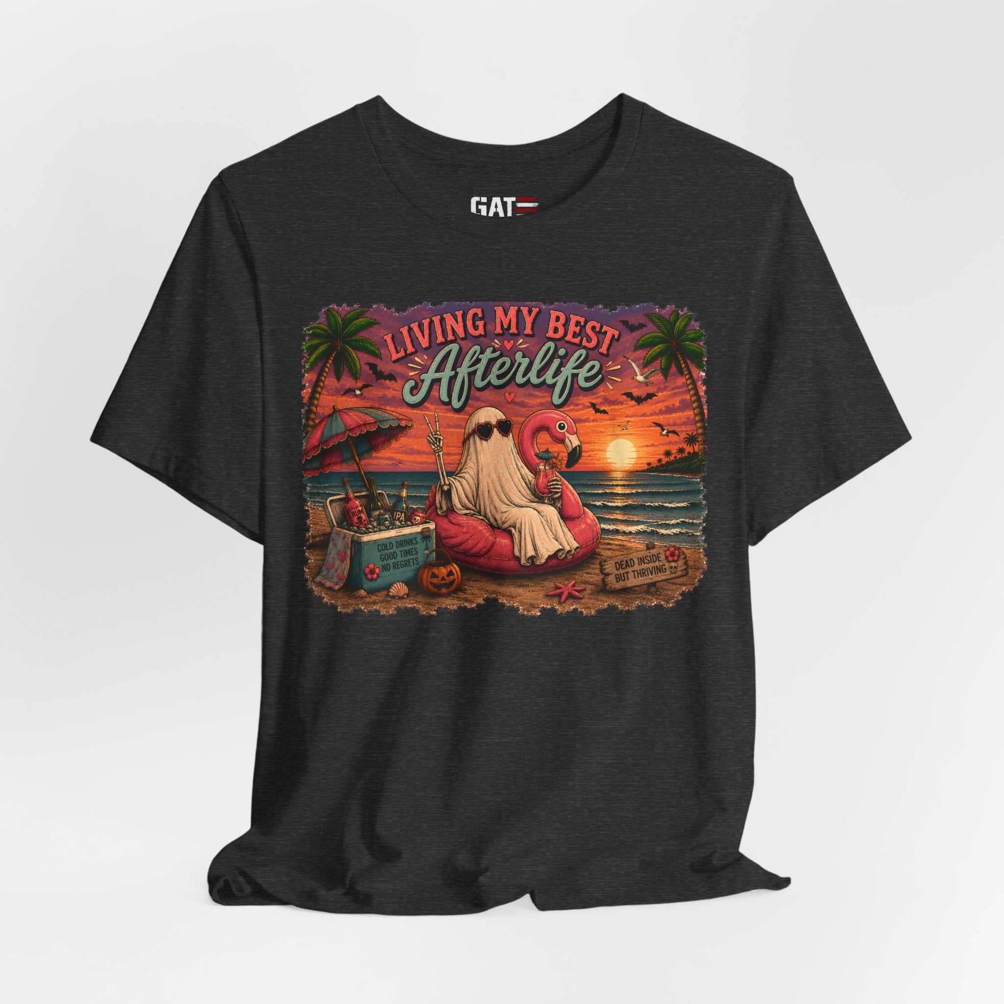 Summerween Shirt, Spooky Beach Shirt, Ghost Beach Tee, Halloween Beach Shirt, Coastal Halloween Tee, Tropical Ghost Shirt