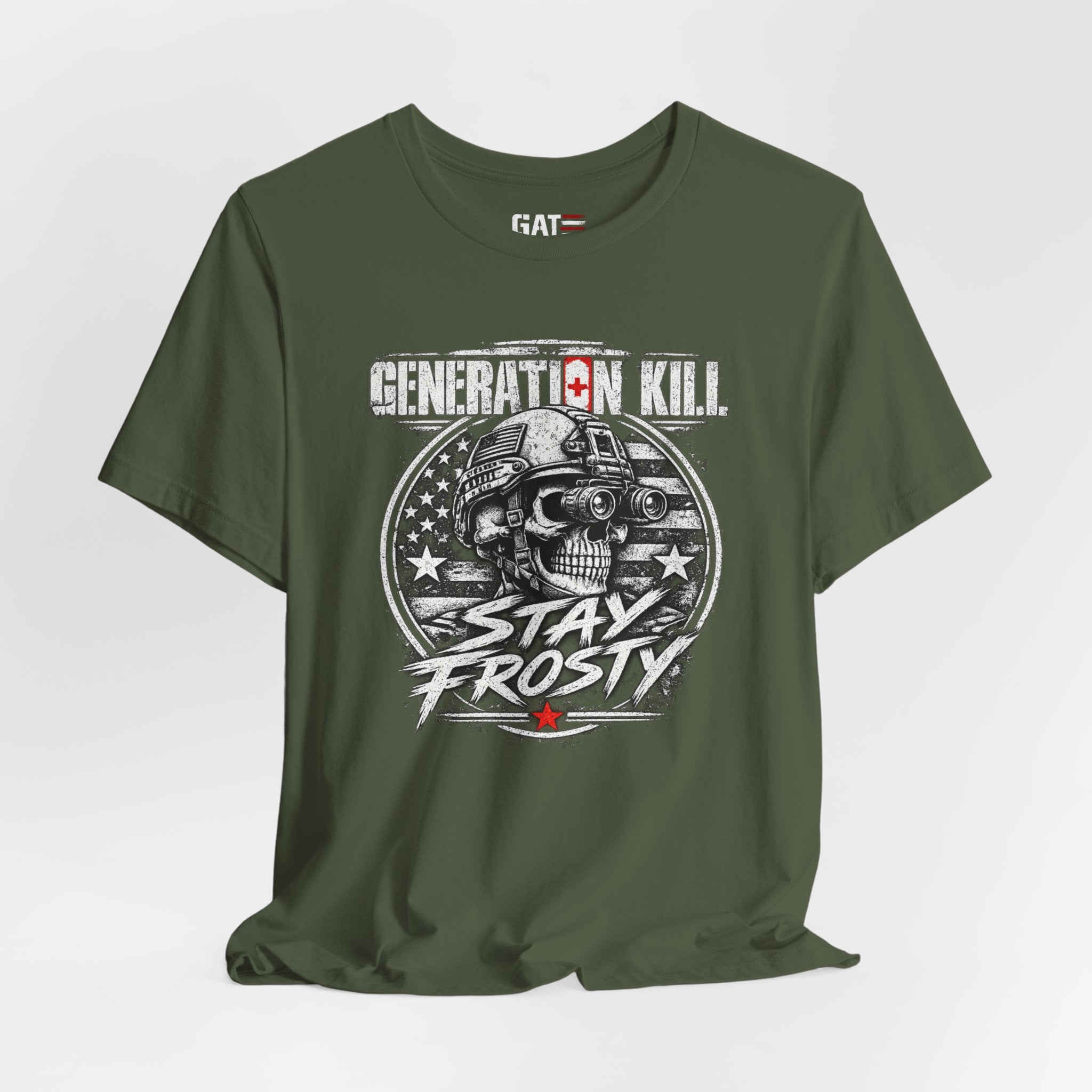 Stay Frosty Skull Tee — Military Veteran Retro Graphic T-Shirt