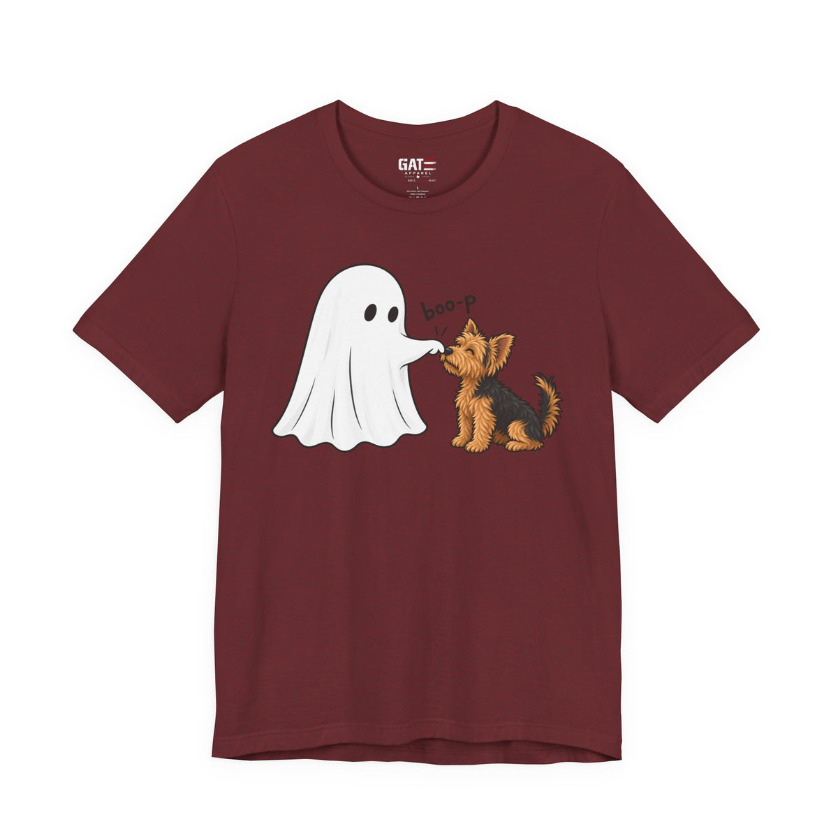 Halloween Ghost & Terrier— "boo-p" Cute Dog Halloween T-Shirt