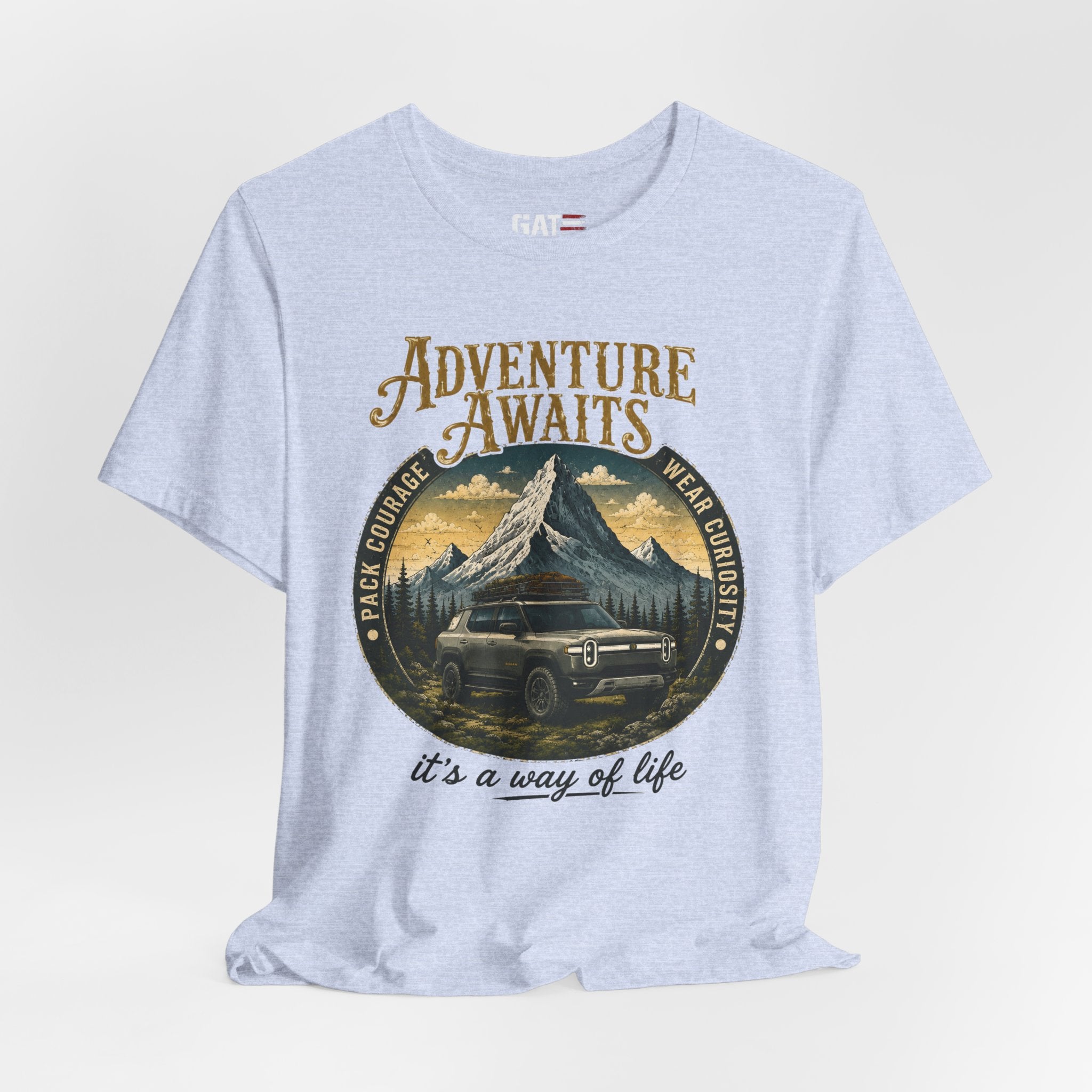 Adventure Awaits Shirt, Rivian Camping, Mountain Adventure Tee, Overlanding Shirt, Off Road SUV Graphic Tee, Outdoor, Nature Lover Shirt