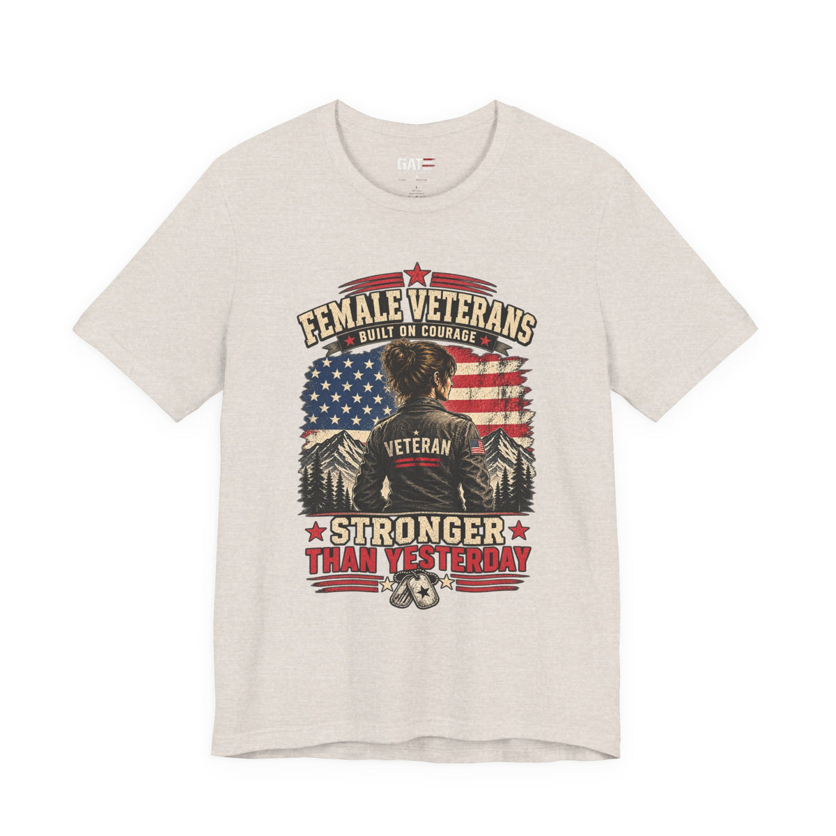 Built on Courage Female Veteran Shirt | Patriotic Tee