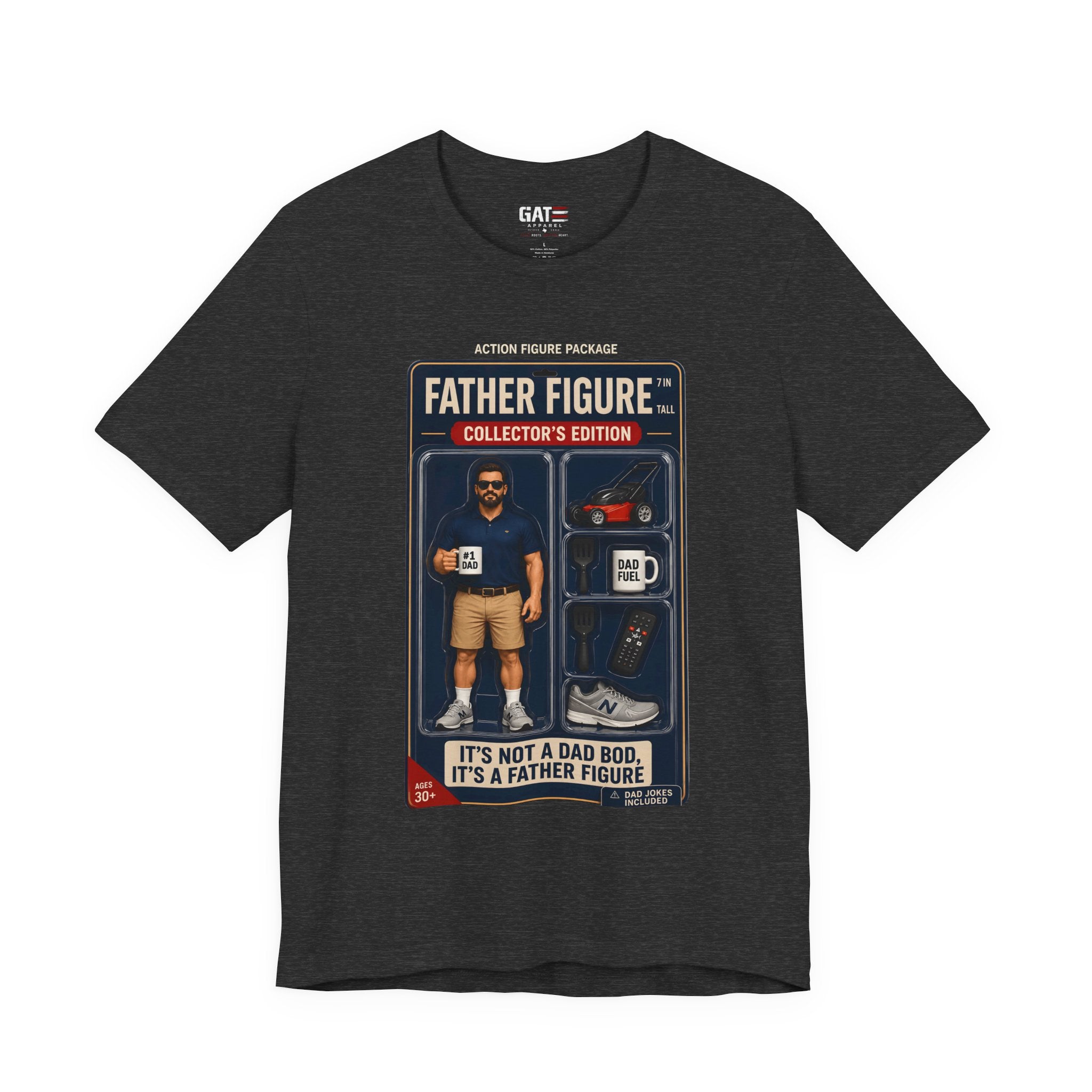 Father Figure Action Figure Shirt | Funny Dad Bod Tee | Collector's Edition Dad Shirt | Father's Day Gift for Dad | Dad Jokes Included