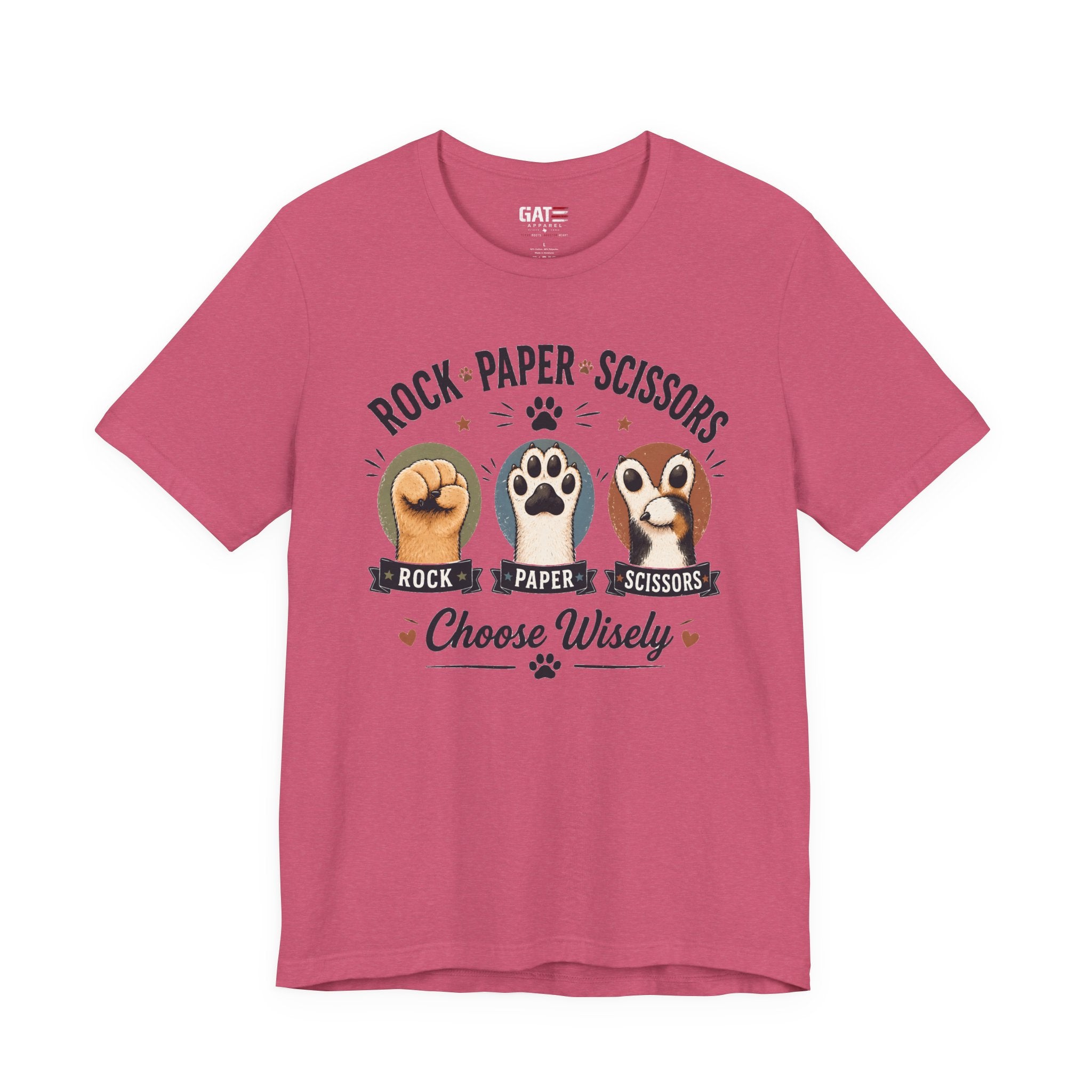 Rock Paper Scissors Cat Shirt, Funny Cat Lover Tee, Cat Paw Graphic Shirt, Cute Pet Mom Gift, Choose Wisely Cat Tee, Cat Dad Shirt
