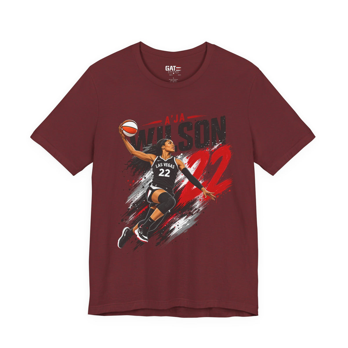 A'ja Wilson #22 Las Vegas Aces Shirt – WNBA Basketball Tee product mockup 13