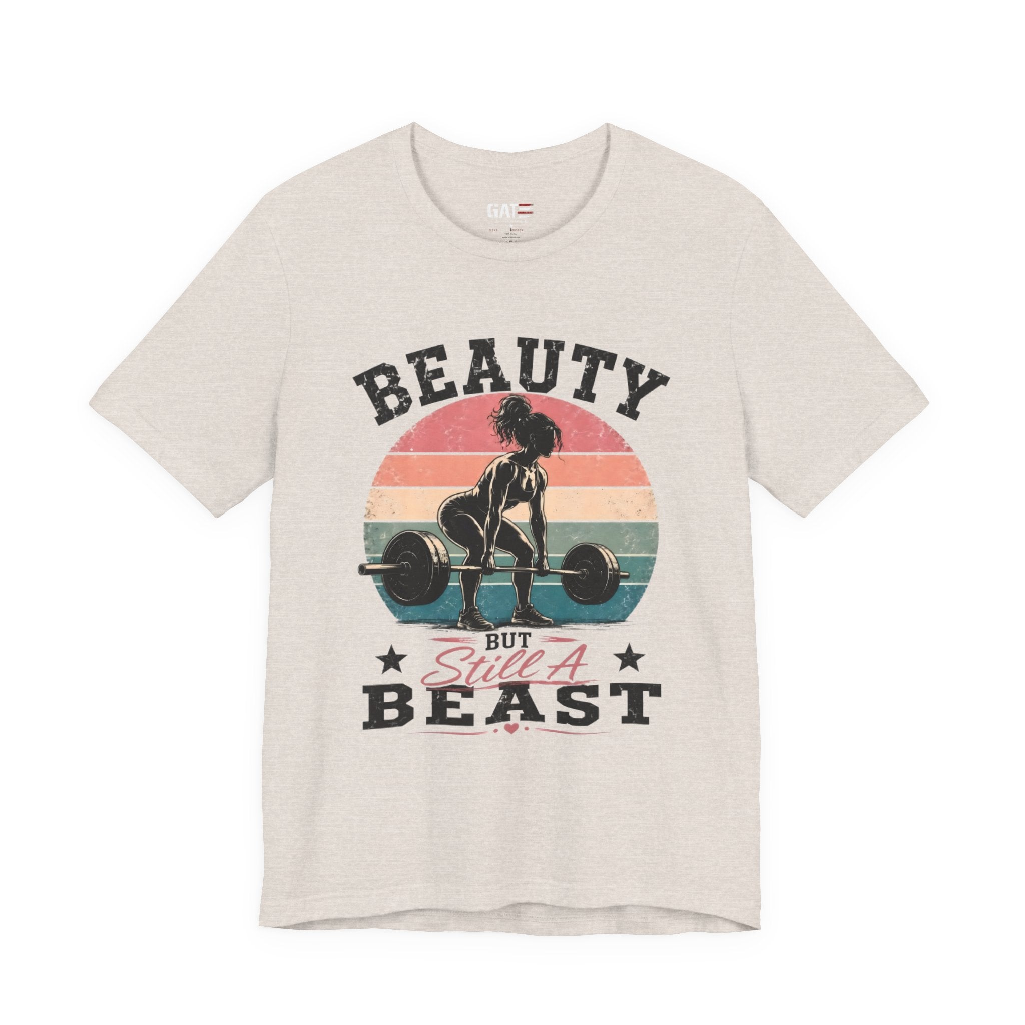 Beauty But Still A Beast Shirt, Retro Gym Shirt for Women, Weightlifting Tee, Fitness Gift, Cute Workout Shirt