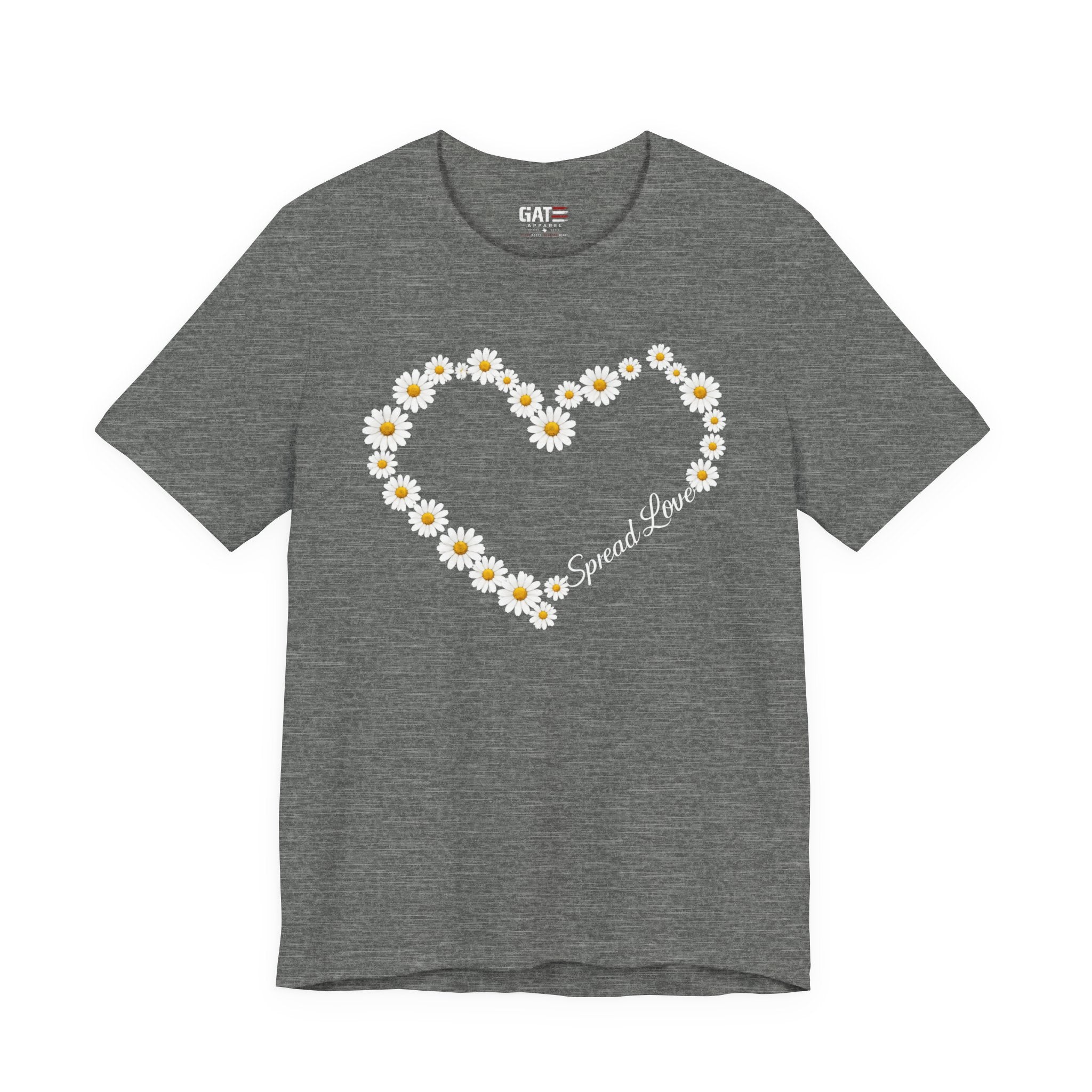Daisy Heart Tee — "Spread Love" Floral Graphic T-Shirt