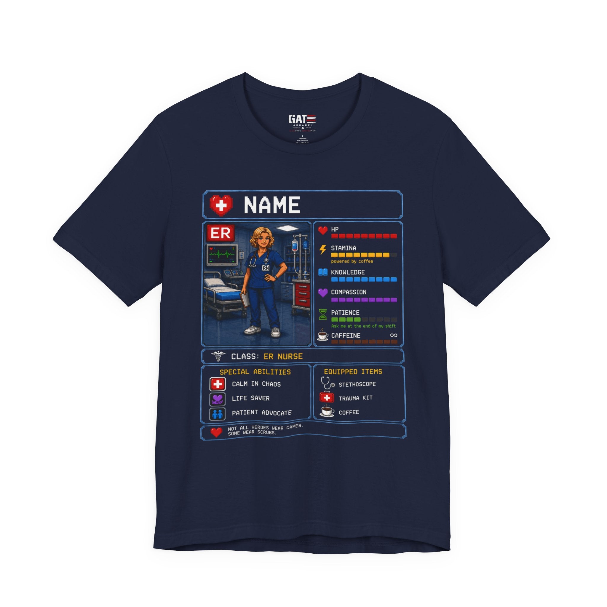 Custom ER Nurse RPG Character Shirt | Personalized Nurse Gift