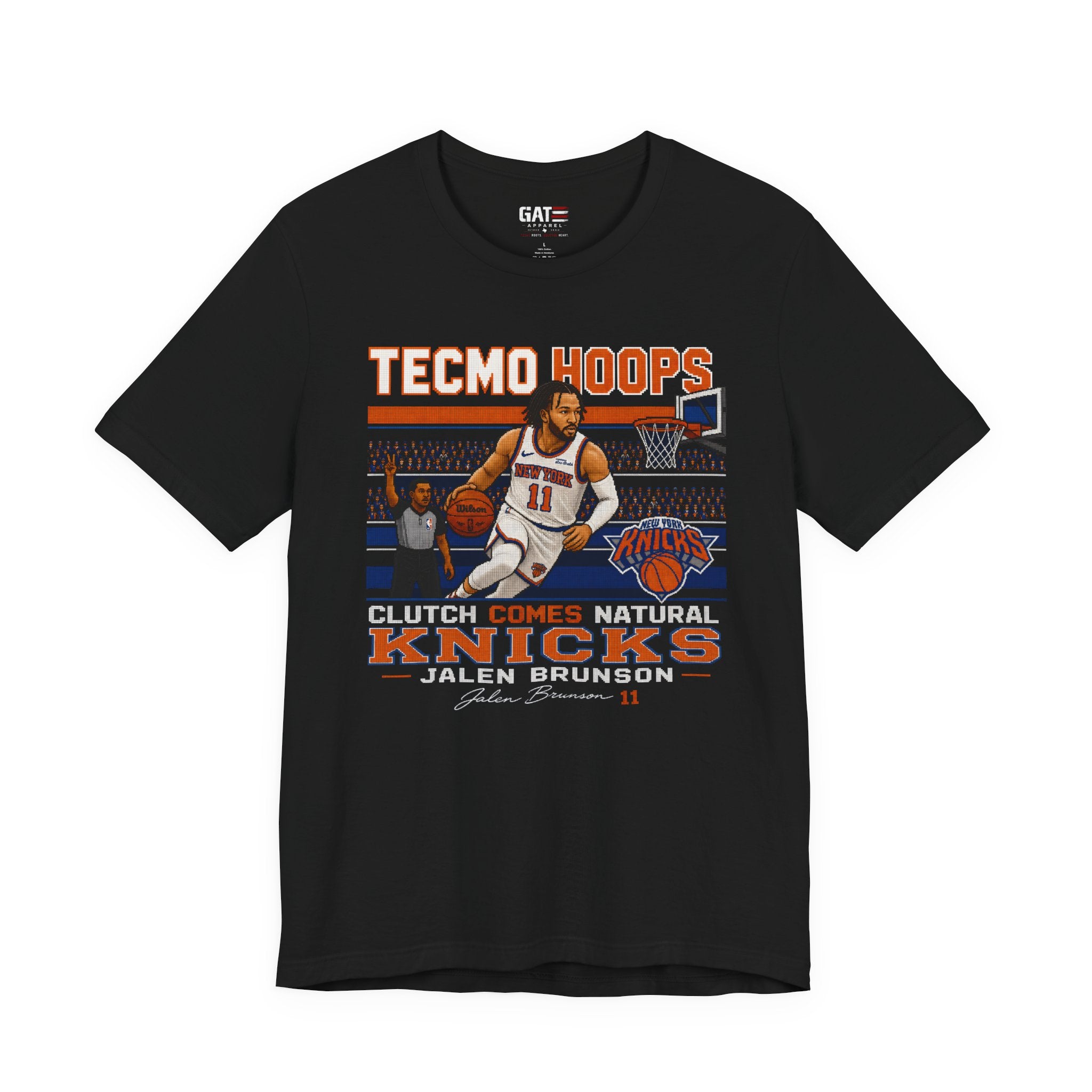 Tecmo Hoops Jalen Brunson Basketball Player Tee | Clutch Comes Natural