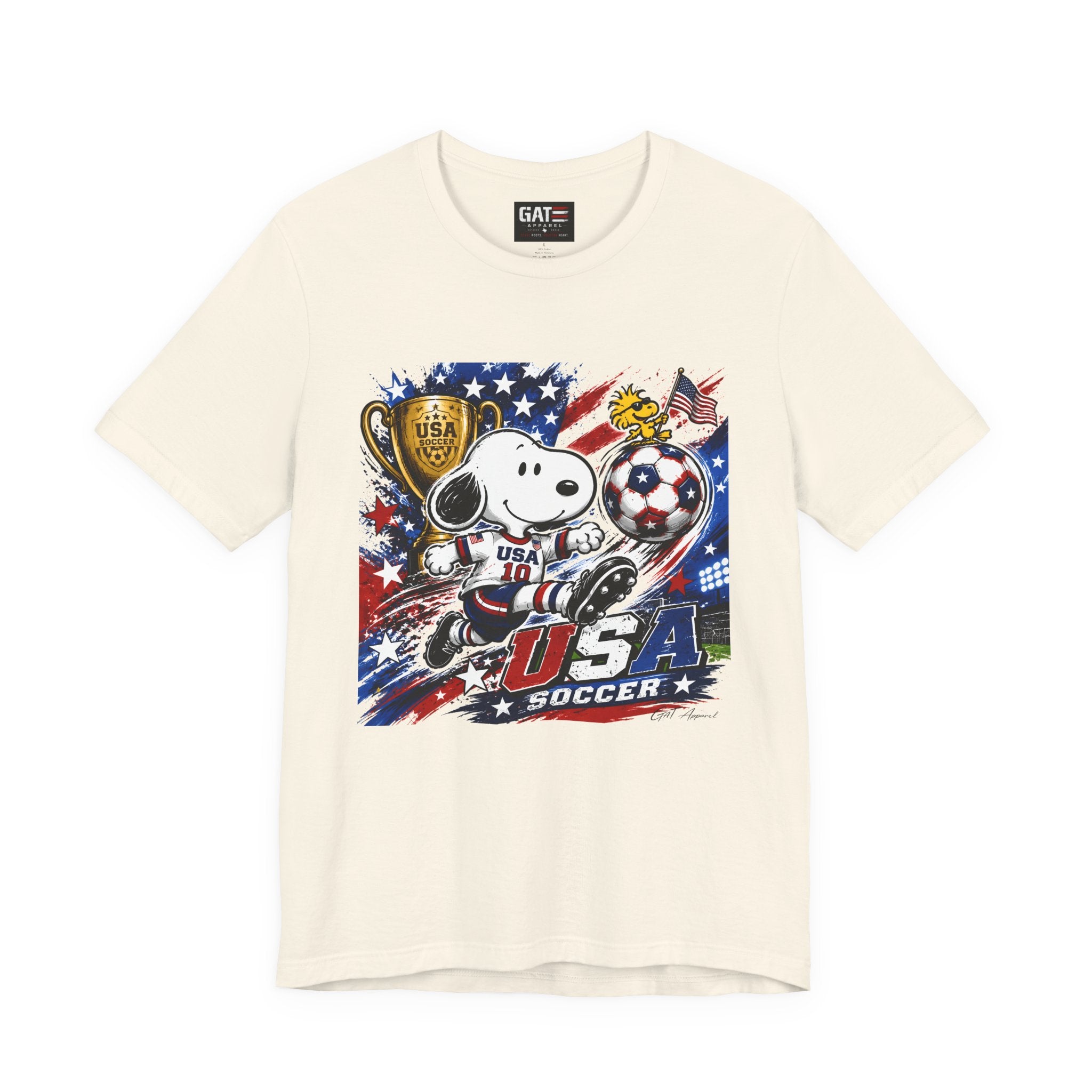 Snoopy USA Soccer Tee | Patriotic Soccer Graphic T-Shirt