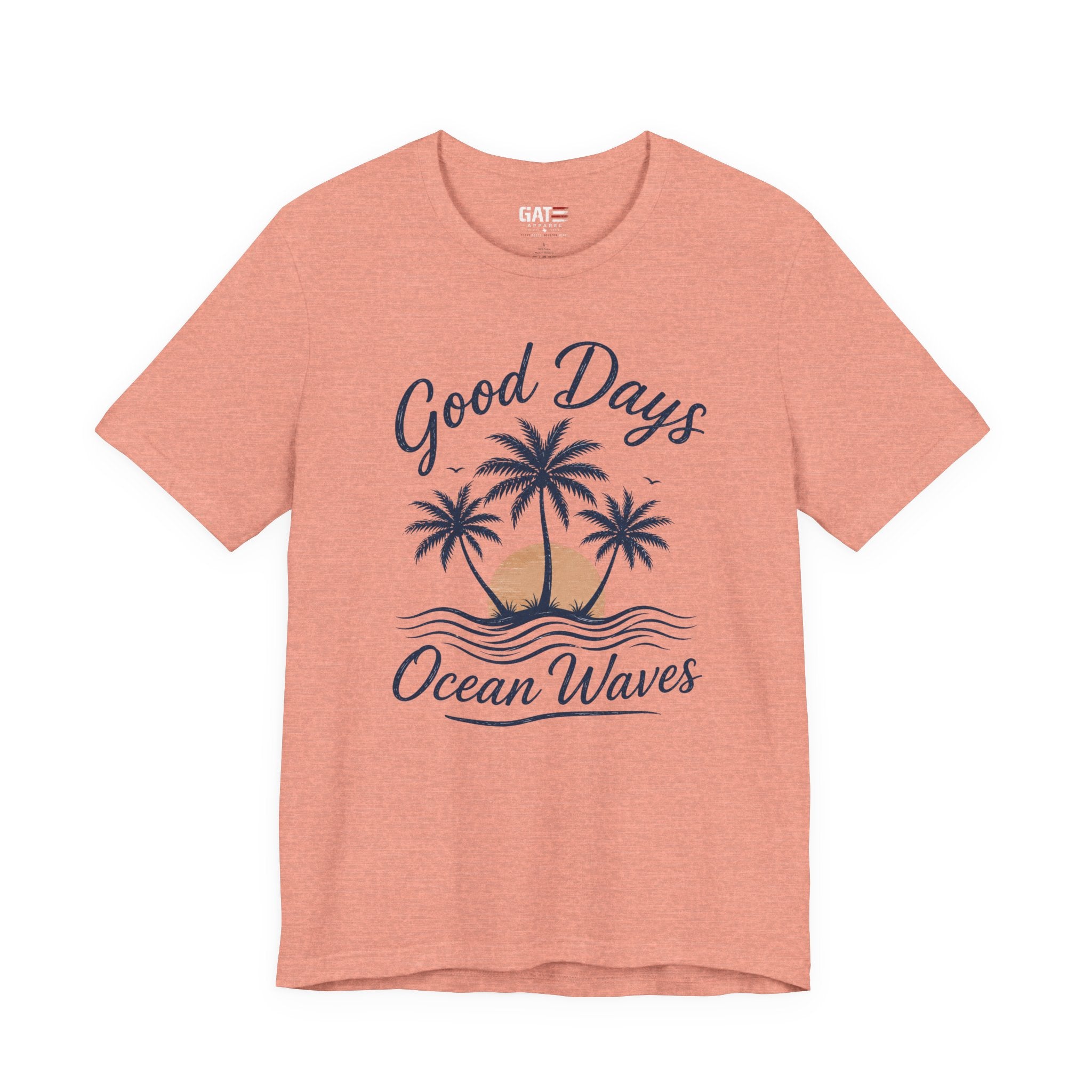 Ocean Waves T-Shirt — "Good Days" Beach Palm Sunset Tee