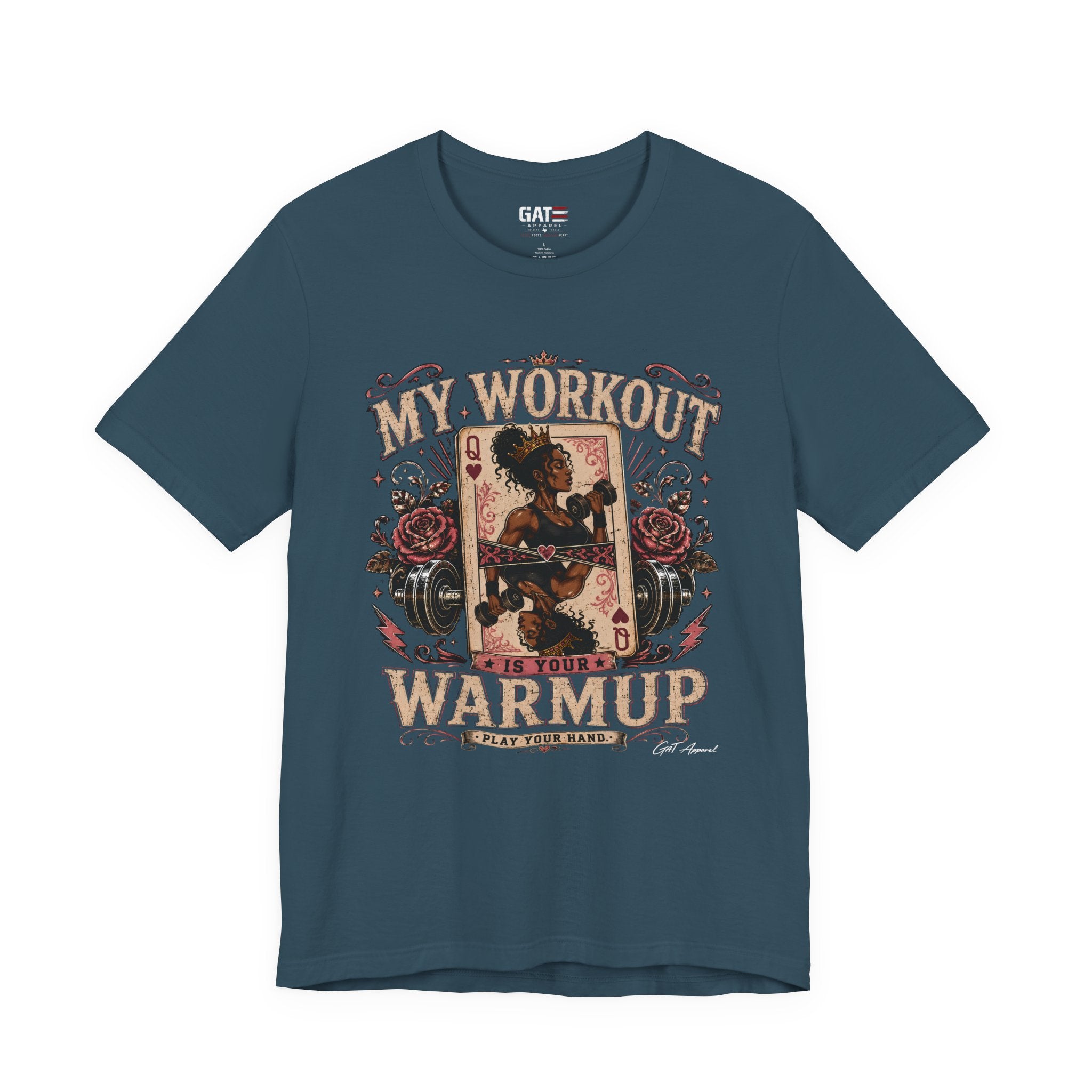 My Workout Is Your Warmup Shirt, Retro Gym Shirt for Women, Queen of Hearts Fitness Tee, Weightlifting Gift