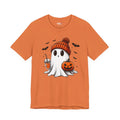 Halloween Ghost Tee — Cute Ghost with Pumpkin & Pumpkin Spice Drink T-Shirt