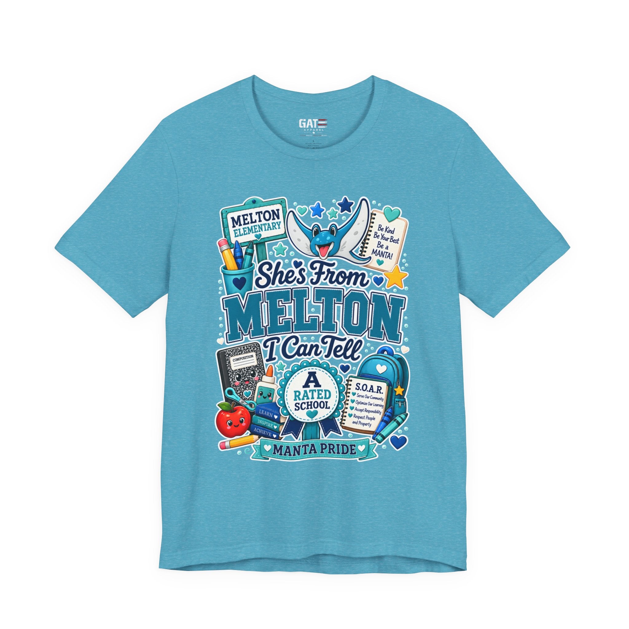 She's From Melton School Tee — Manta Pride Elementary Graphic T‑Shirt