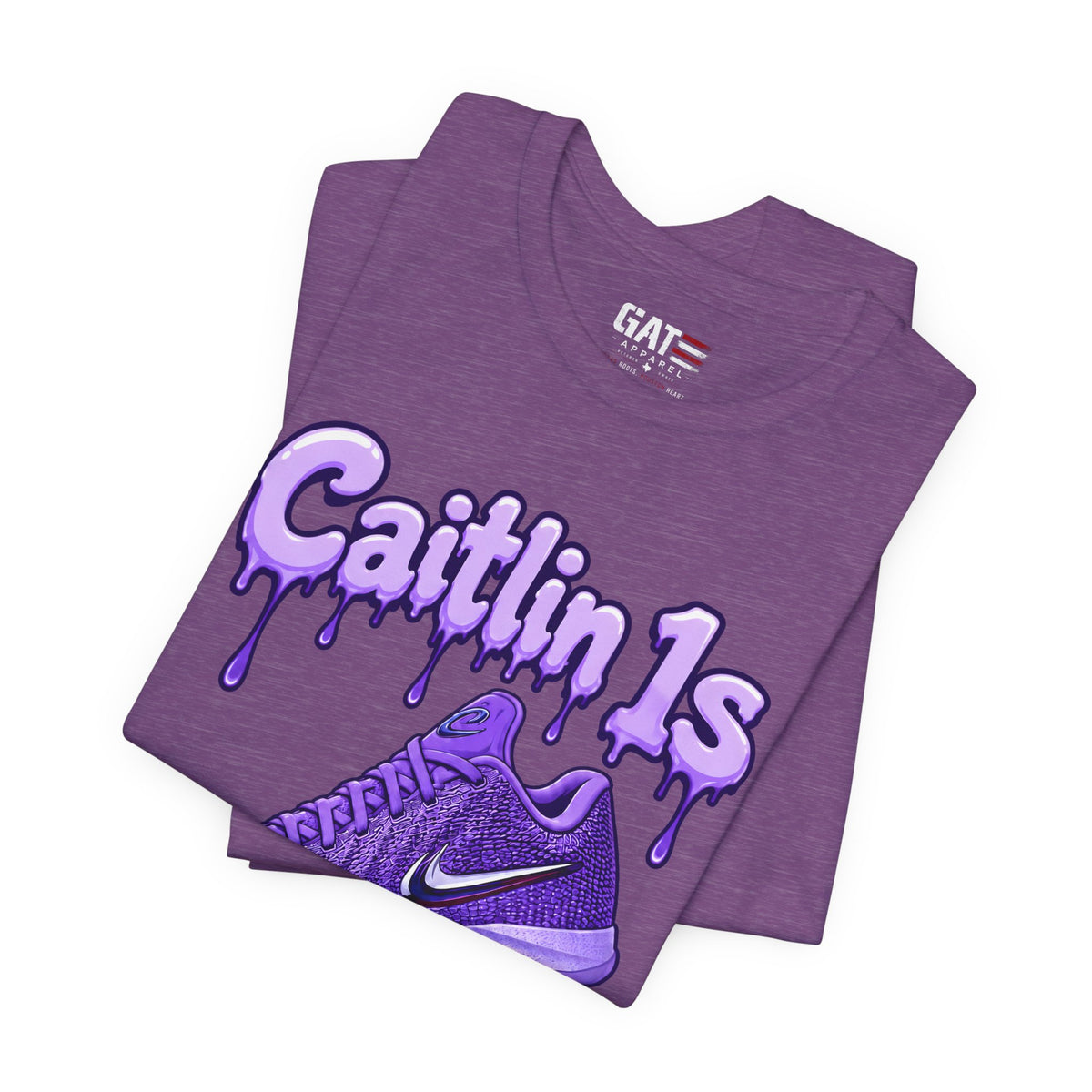 Caitlin Clark Caitlin 1s Purple Fade Paint Sneaker Shirt