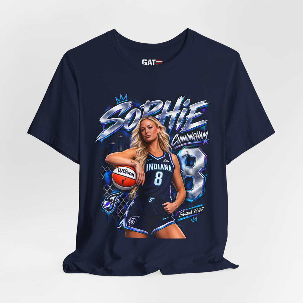 Sophie Cunningham Indiana Fever WNBA Basketball Graphic T Shirt Women's Fan Tee