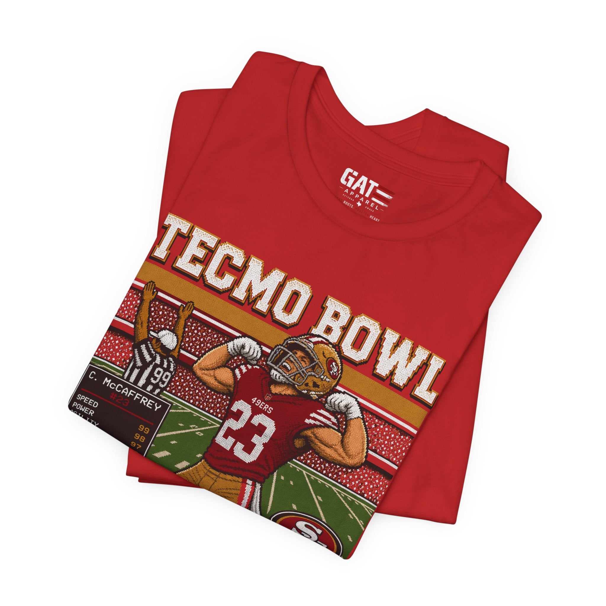 Christian McCaffrey Tecmo Bowl Shirt, Retro Football Graphic Tee, Vintage Pixel Art Touchdown T Shirt, Game Day Gift