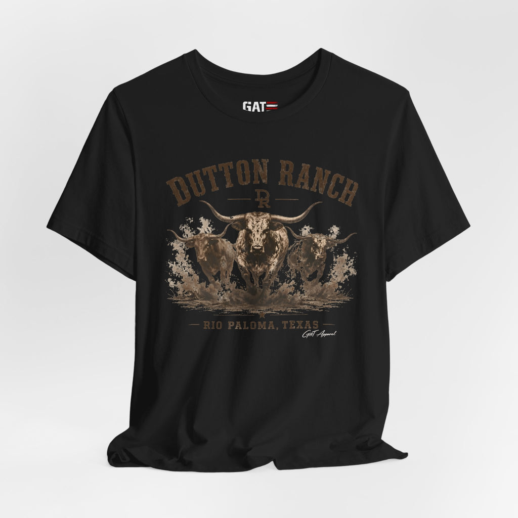 Dutton Ranch Longhorn Shirt, Yellowstone Inspired Western Tee, Cowboy Ranch Graphic T-Shirt, Texas Country Shirt, Rustic Cowgirl Gift