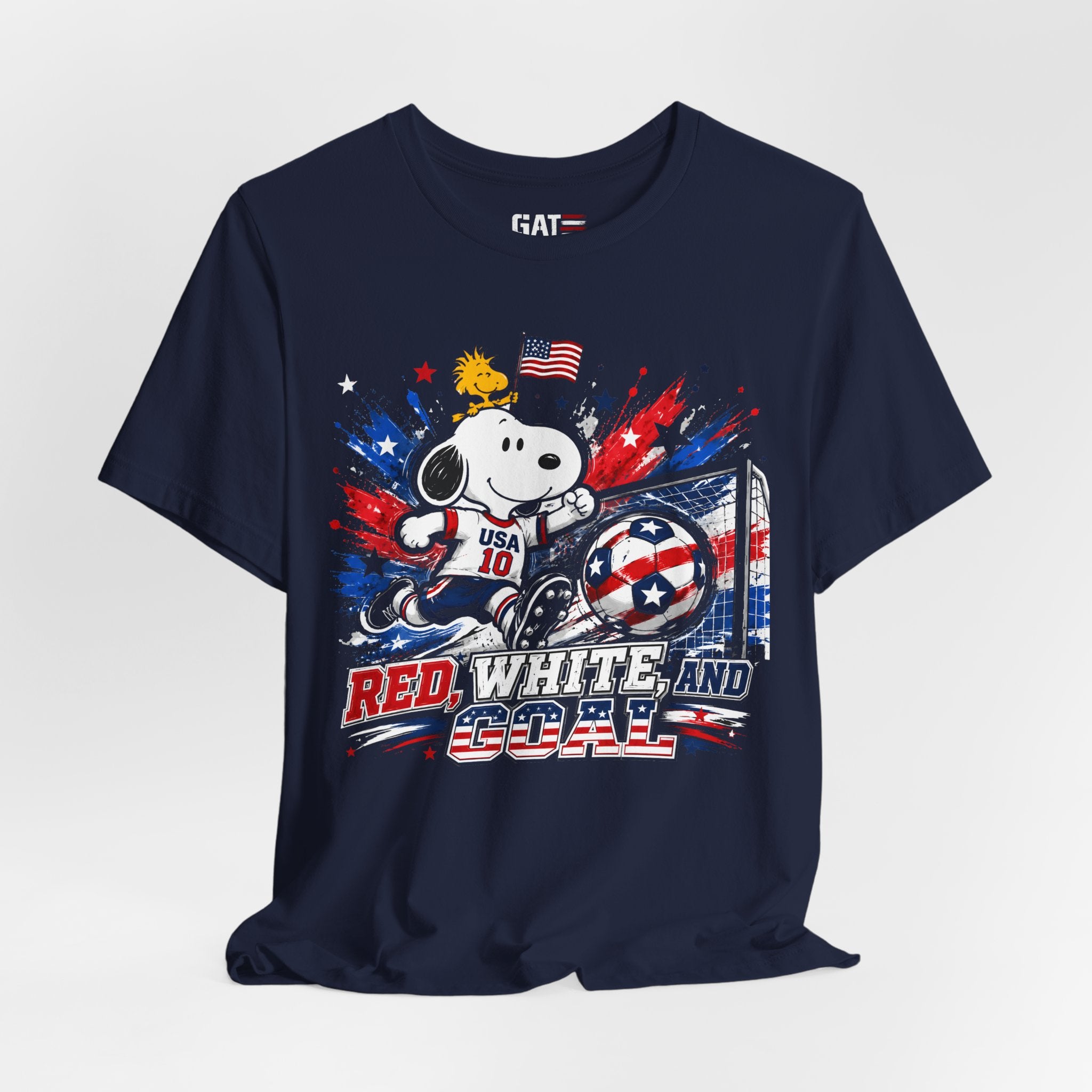 USA Soccer Snoopy Shirt, Red White and Goal Tee, Patriotic Soccer Fan Shirt, Fourth of July Soccer Graphic Tee