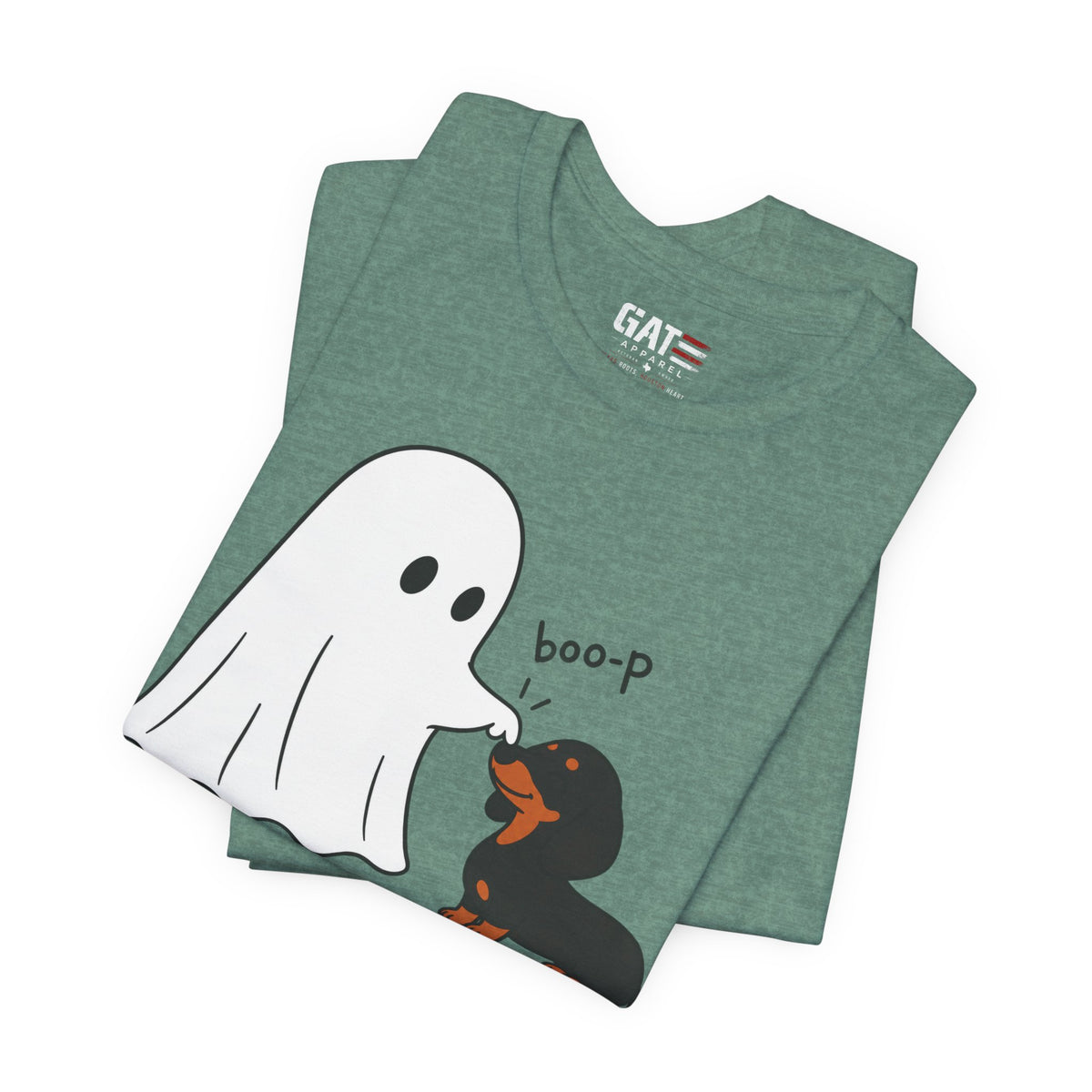 Halloween Ghost & Dachshund — "boo-p" Cute Dog Halloween T-Shirt