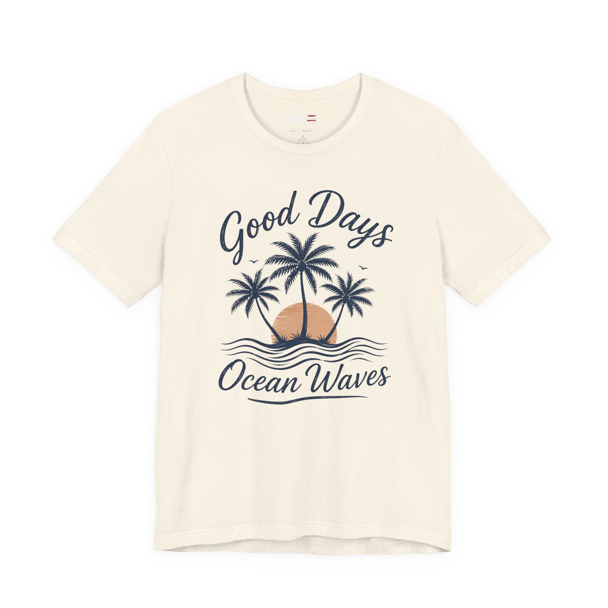 Ocean Waves T-Shirt — "Good Days" Beach Palm Sunset Tee