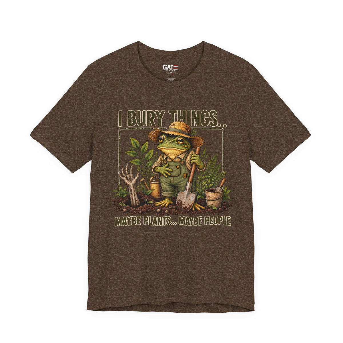 Funny frog gardening T-shirt alternate mockup