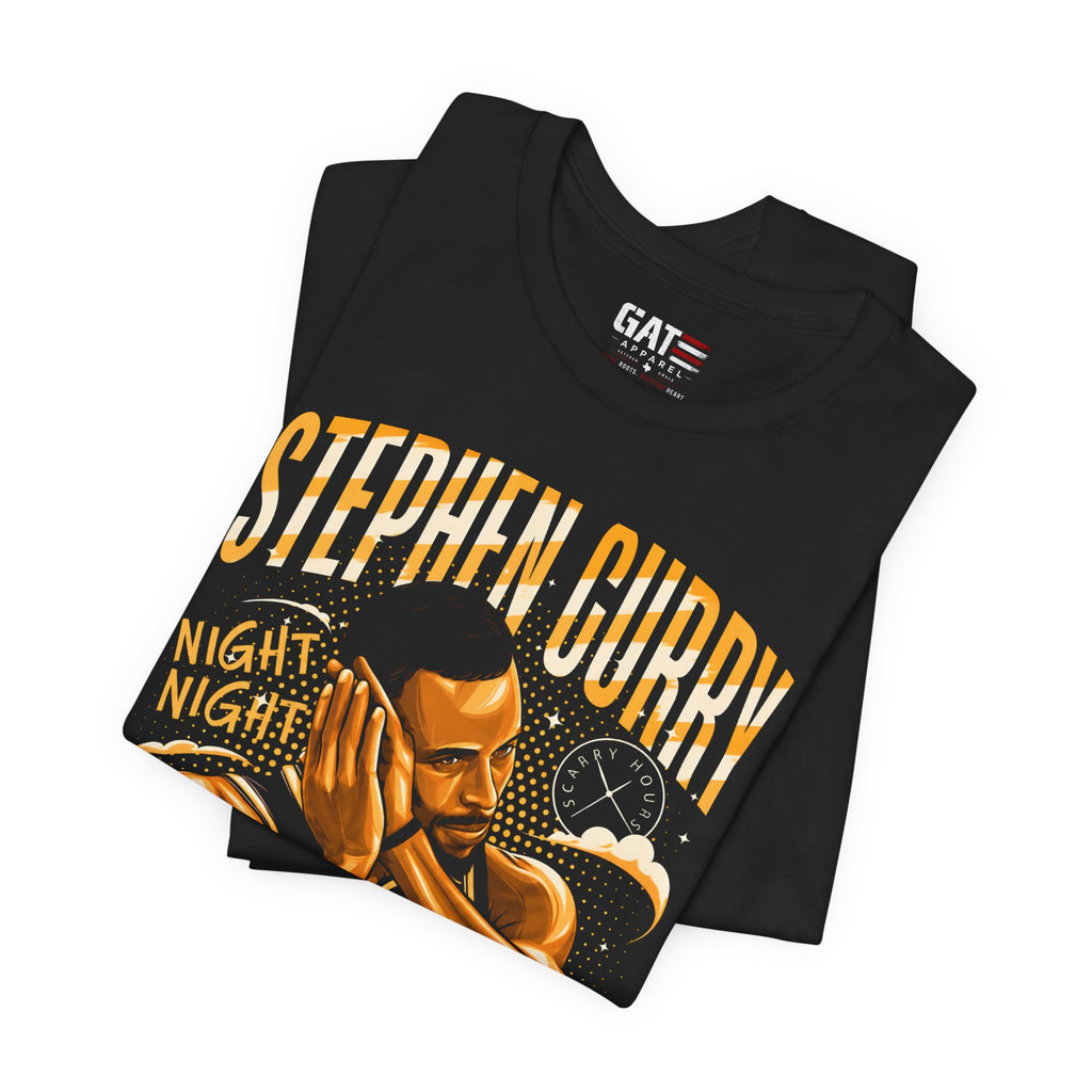 Steph Curry|Warriors Basketball Night Graphic Tee — "Night Night" Illustration