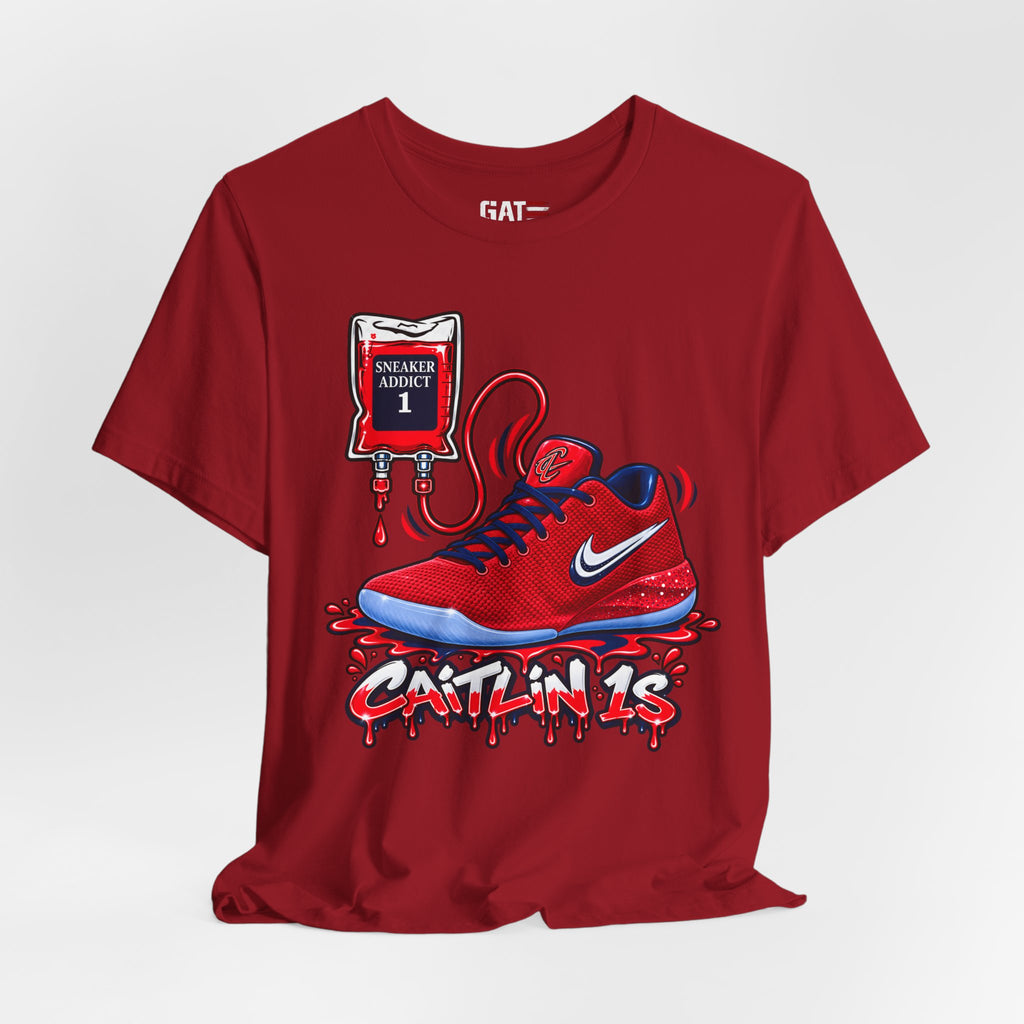 Caitlin Clark Caitlin 1s Addict Red Sneaker Shirt