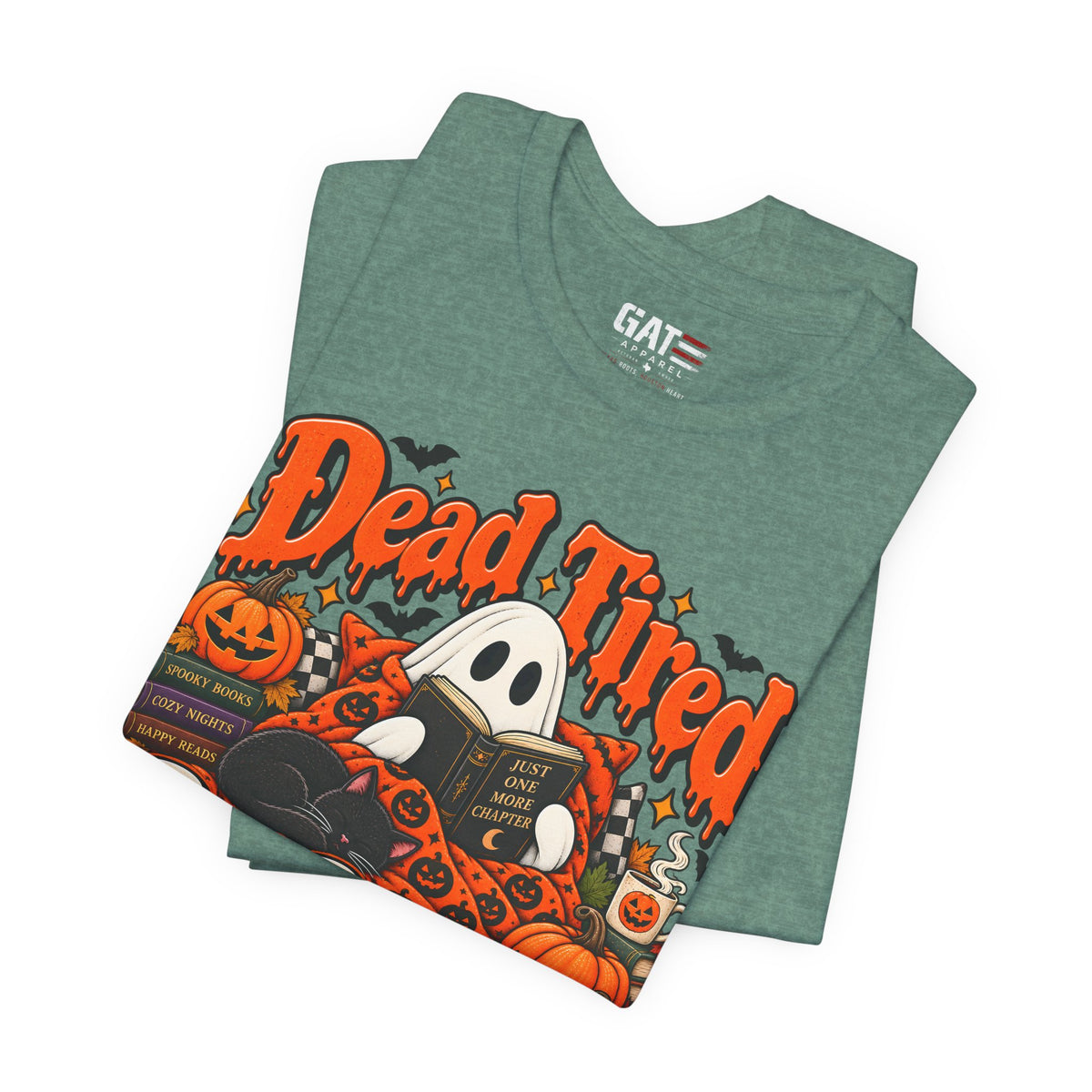 Dead Tired Still Reading Halloween Shirt | Book Lover Tee