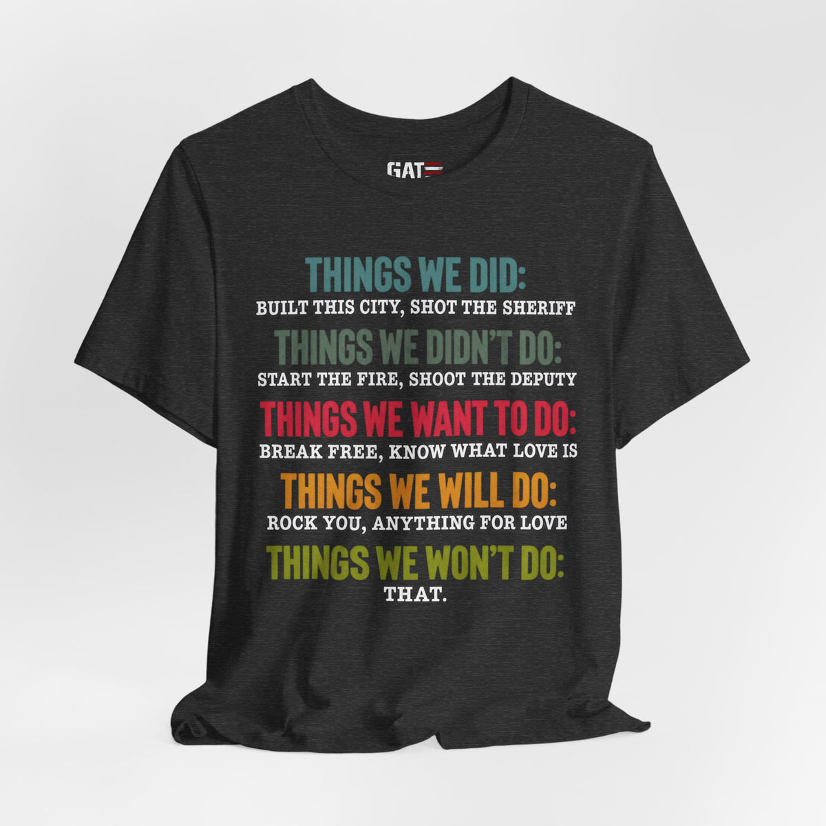 Things We Will Do Checklist T-Shirt — Funny Motivational List Tee