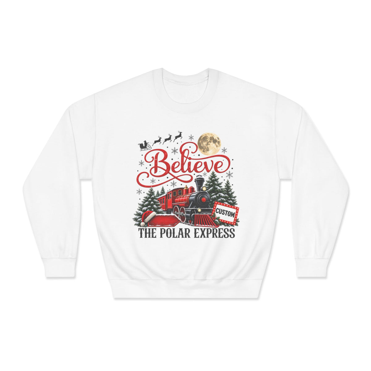 Personalized Polar Express Crewneck Sweatshirt - product mockup view 4