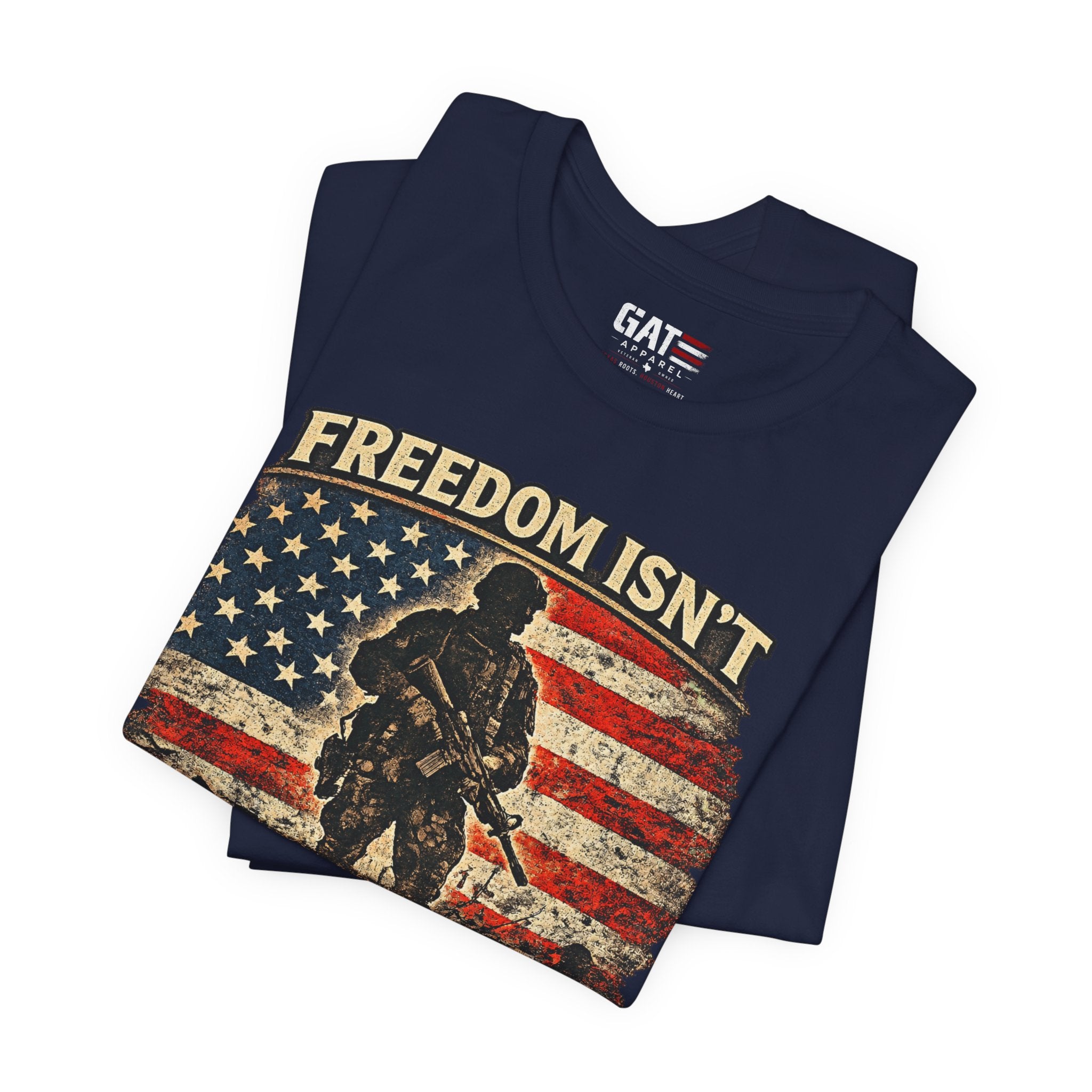 Freedom Isn't Inherited Tee — Patriotic Veteran American Flag T‑Shirt (1776–2026)