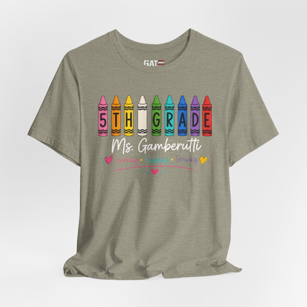 Customize Grade Level and Name Teacher Crayon Shirt