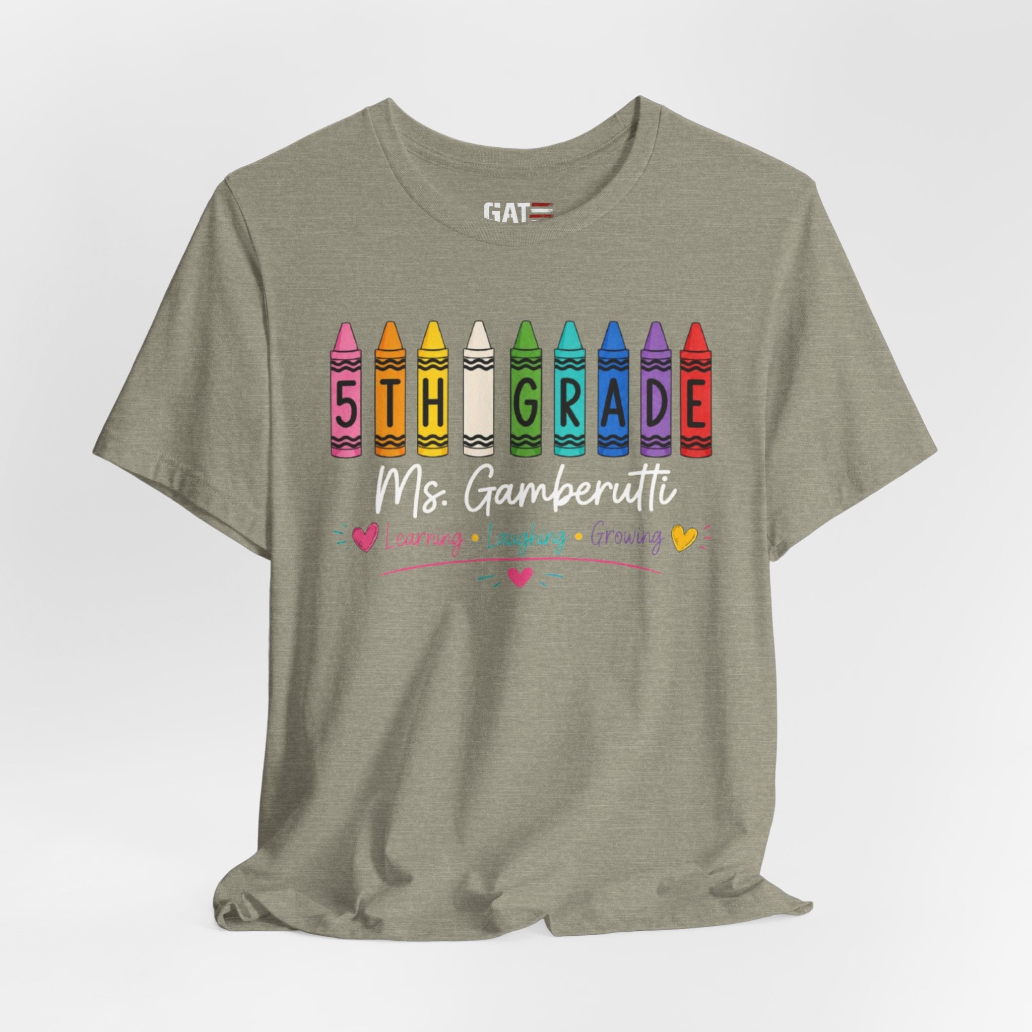Customize Grade Level and Name Teacher Crayon Shirt