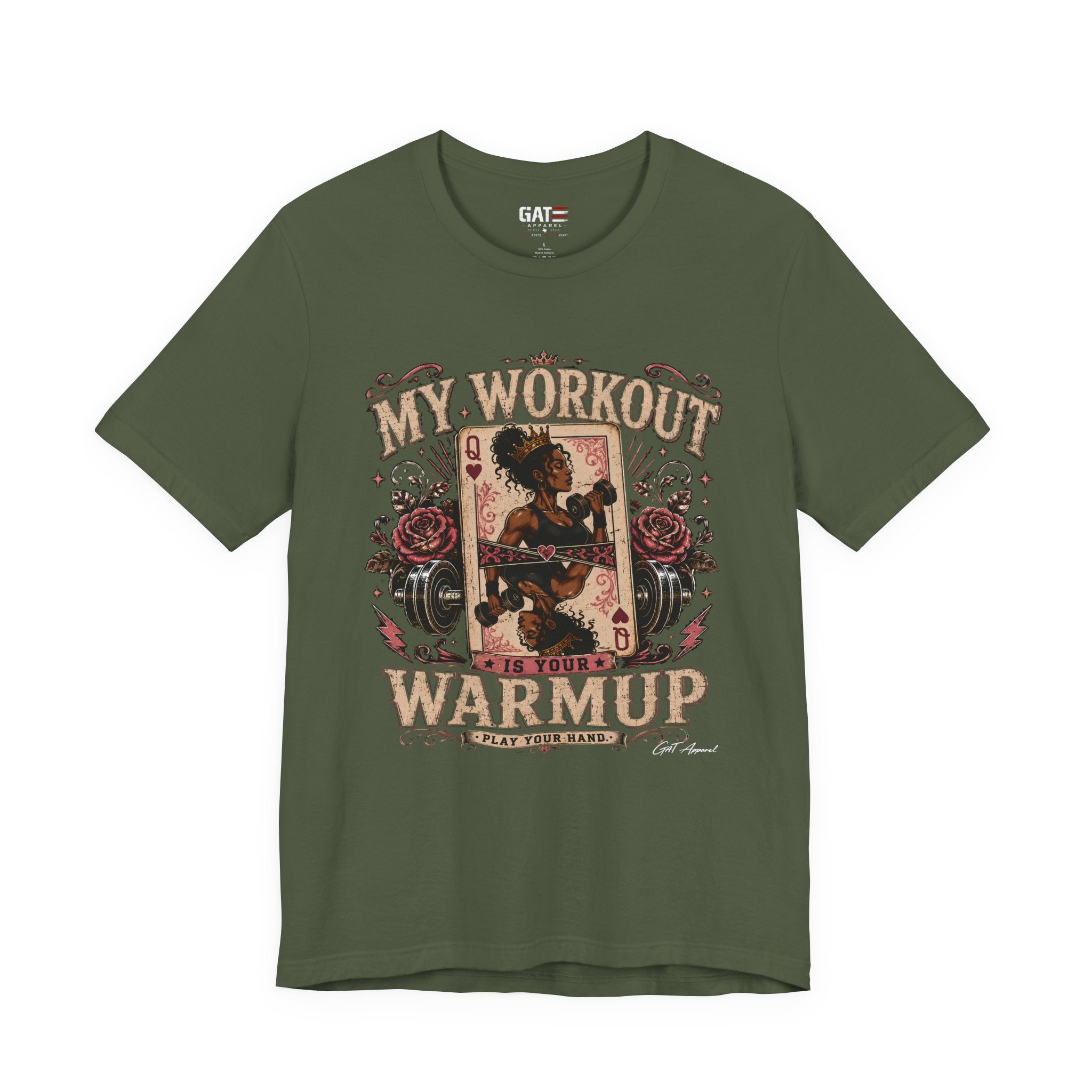 My Workout Is Your Warmup Shirt, Retro Gym Shirt for Women, Queen of Hearts Fitness Tee, Weightlifting Gift