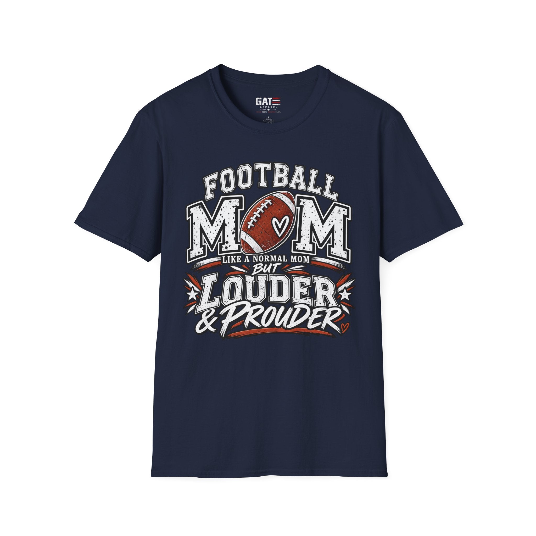 Football Mom Gildan Soft Style T-Shirt — Loud & Proud Vintage Football Mom Tee