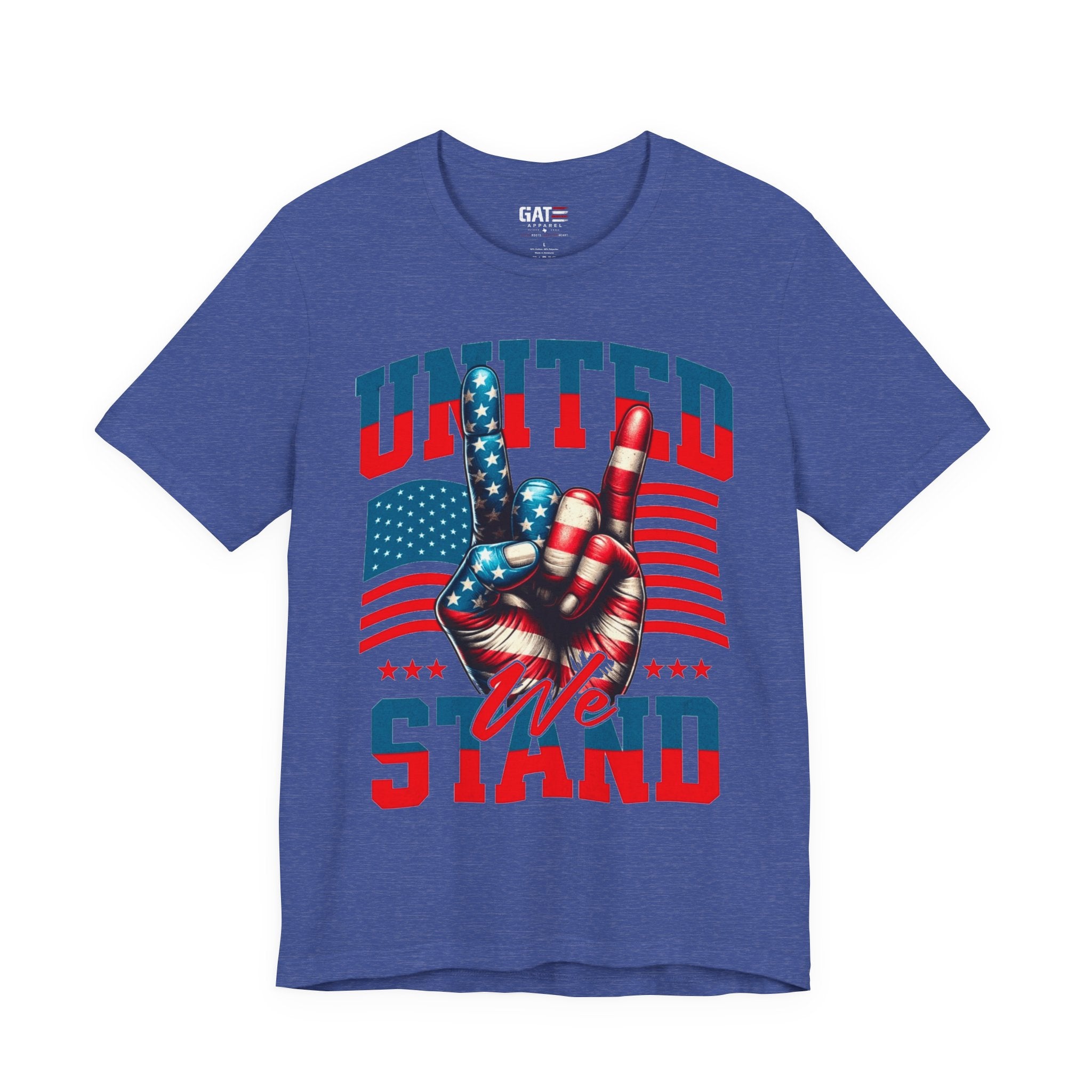 United We Stand T-Shirt — Patriotic American Flag Peace Hand Tee