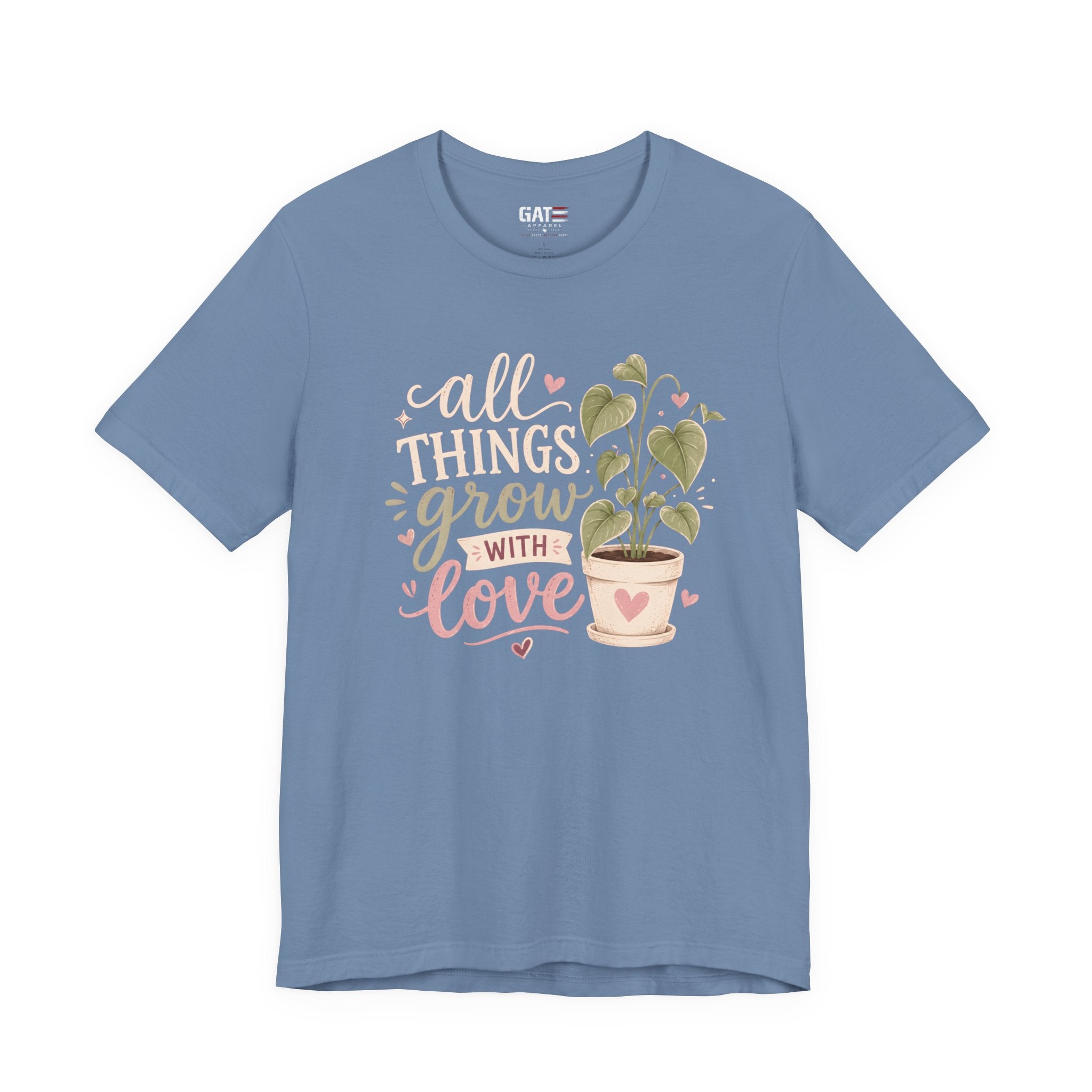 Plant Lover Shirt, All Things Grow With Love Shirt, Gardening Shirt, Botanical Tee, Plant Mom Gift, Flower Lover