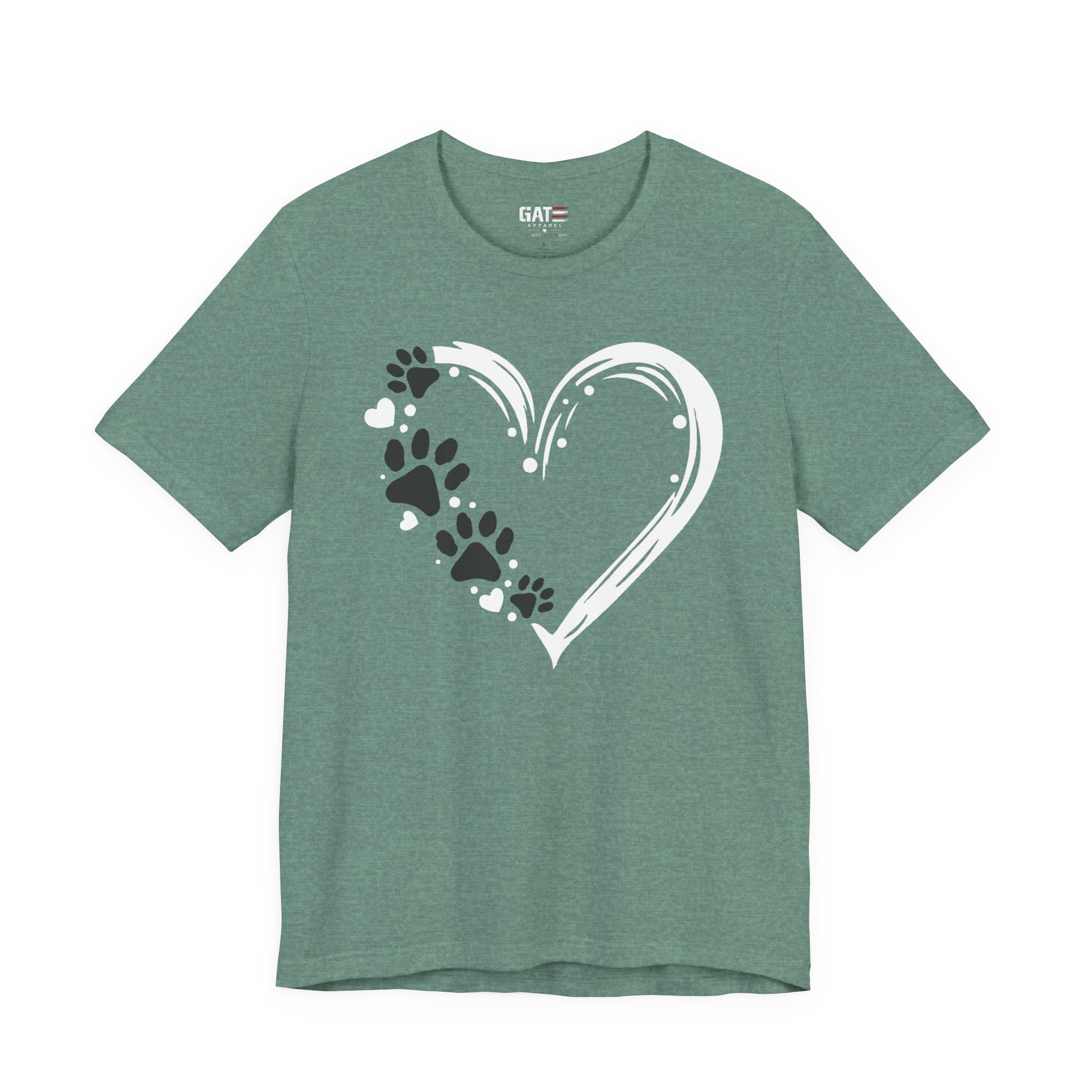 Paw Print Heart T-Shirt — Dog Lover Graphic Tee