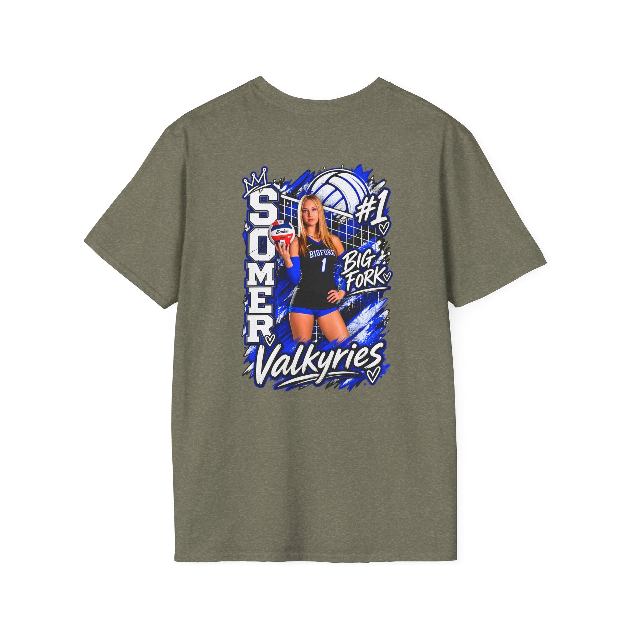 Volleyball Mom Senior Player Photo Tee — Custom Photo Team Name and Number