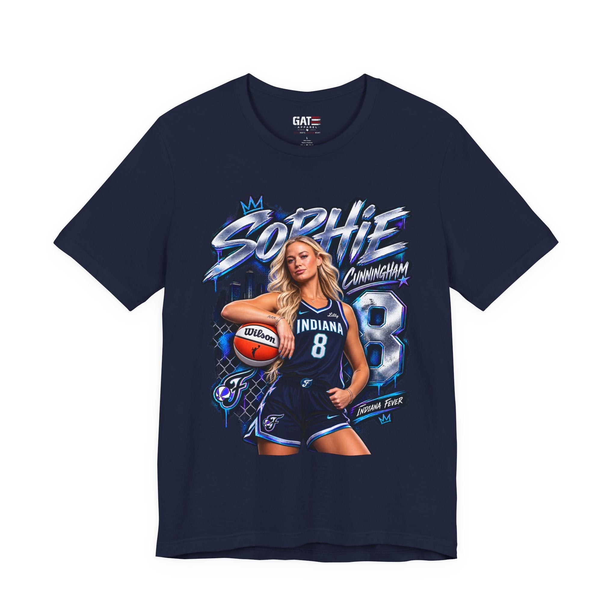 Sophie Cunningham Indiana Fever WNBA Basketball Graphic T Shirt Women's Fan Tee
